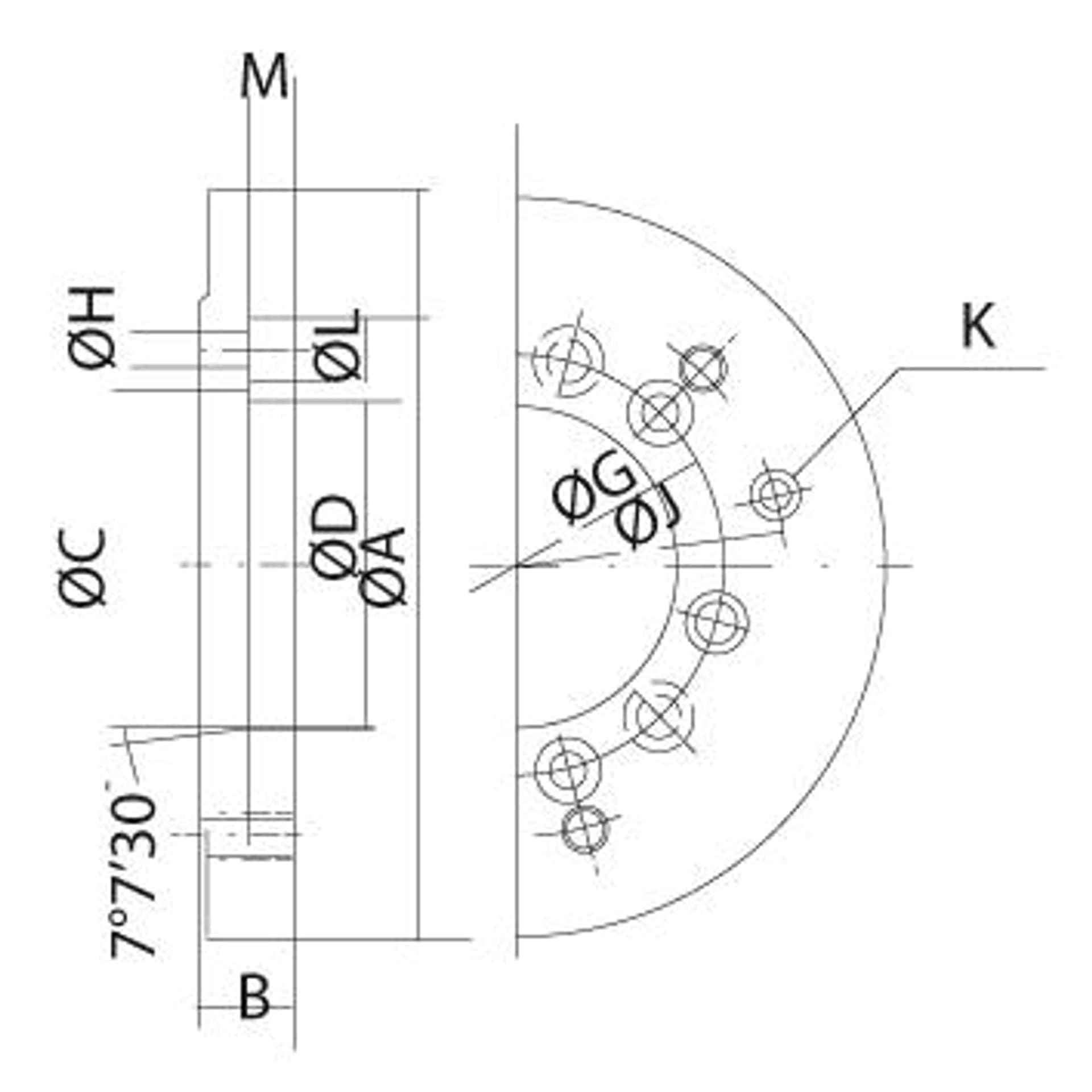 

Kołnierz stalowy KK6 3B 220mm Kitagawa