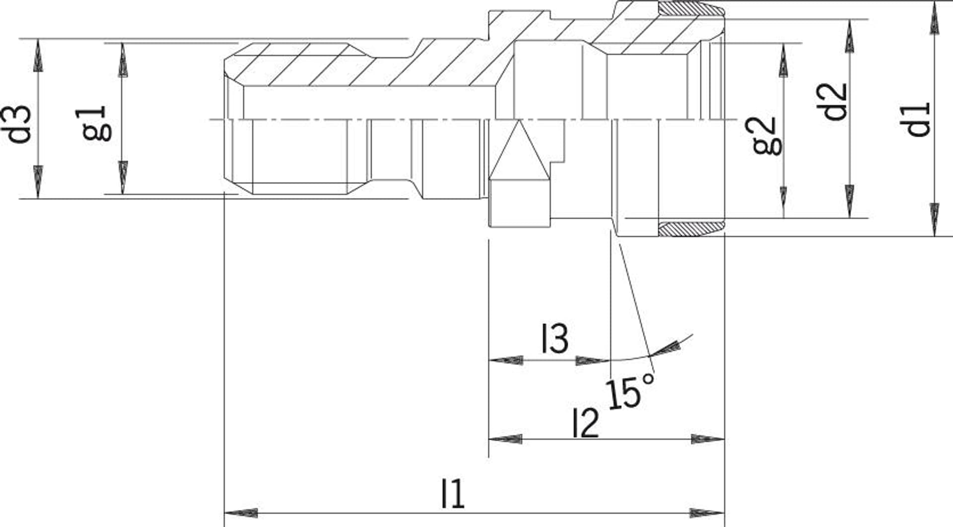 

Sworzen dociagajacy, rowek pod pierscien Ott SK40-M16,z gwintem wewn. HAIMER