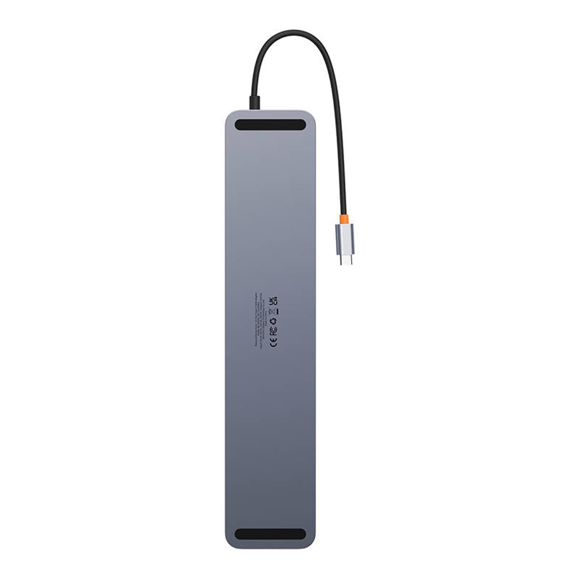 

Hub 11w1 Baseus EliteJoy Gen2 series USB-C do 3xUSB 3.0 + USB 2.0 + USB-C PD + USB-C + RJ45 + HDMI + jack 3.5mm + SD/TF (szary)