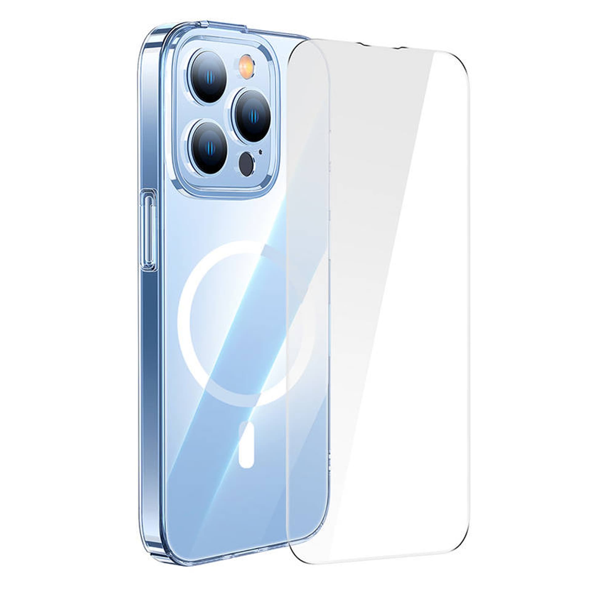 

Zestaw ochronny Baseus Crystal przeźroczyste etui magnetyczne i szkło hartowane do iPhone 14 Pro Max