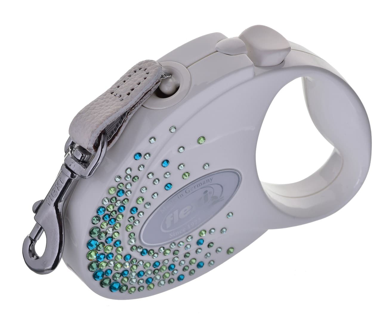 

Flexi smycz automatyczna Glam Splash Leaf S 3m biała