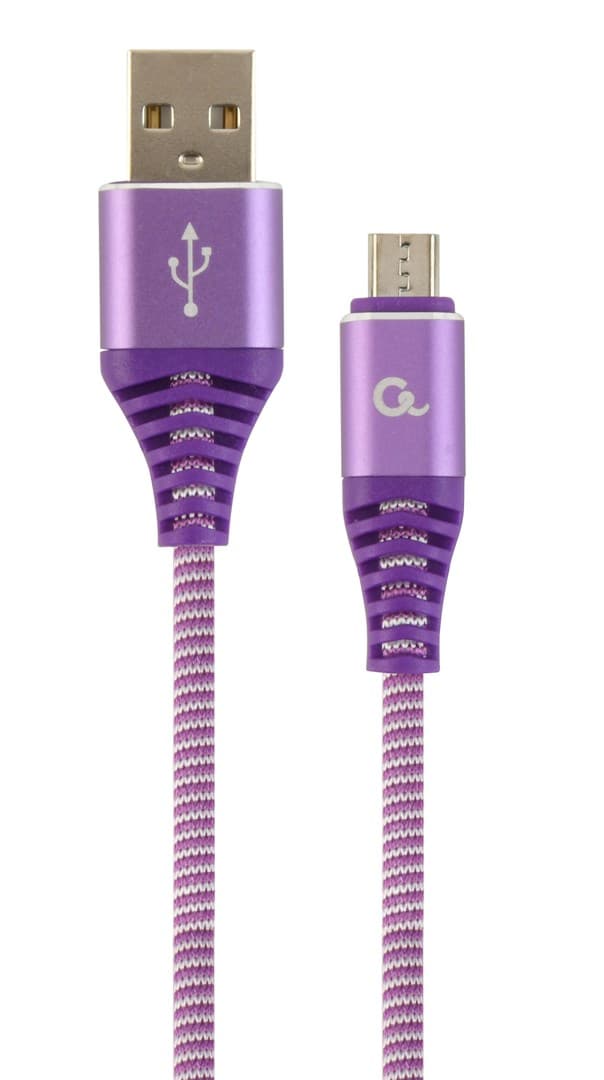

Kabel USB 2.0 (AM/microUSB M) 1m oplot tekstylny purpurowo-biały Gembird, Am/microusb m) 1m oplot tekstylny purpurowo-biały gembir