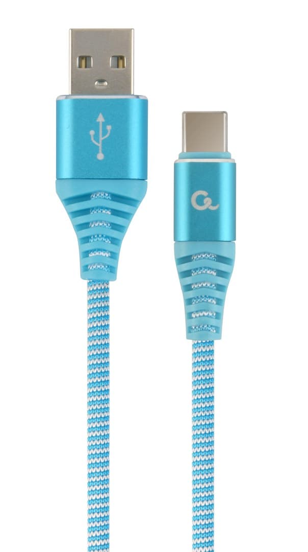 

Kabel USB 2.0 - typ C (AM/CM) oplot tekstylny 1m turkusowo-biały Gembird, Am/cm) oplot tekstylny 1m turkusowo-biały gembir