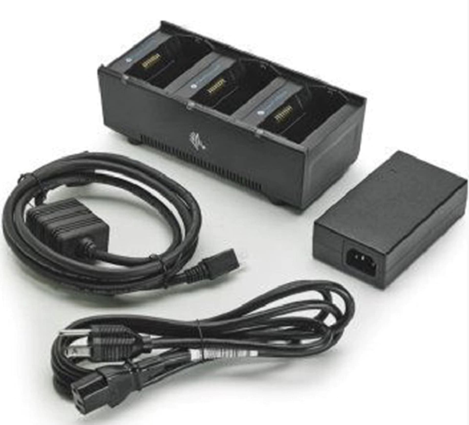 

3 slot battery charger; ZQ600, QLn and ZQ500 Series; Includes power supply and EU power cord