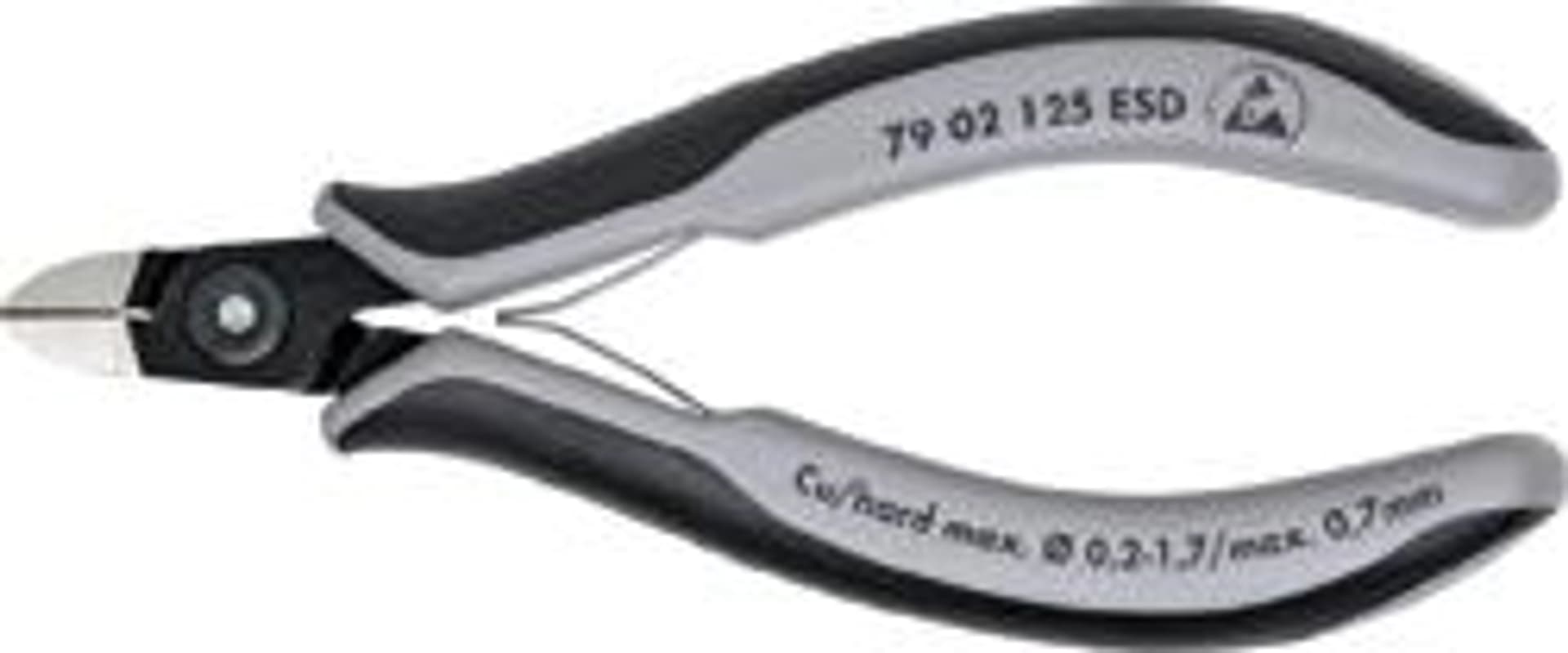 

Szczypce tnące boczne, precyzyjne, ESD, 125mm, 79 02 125, KNIPEX