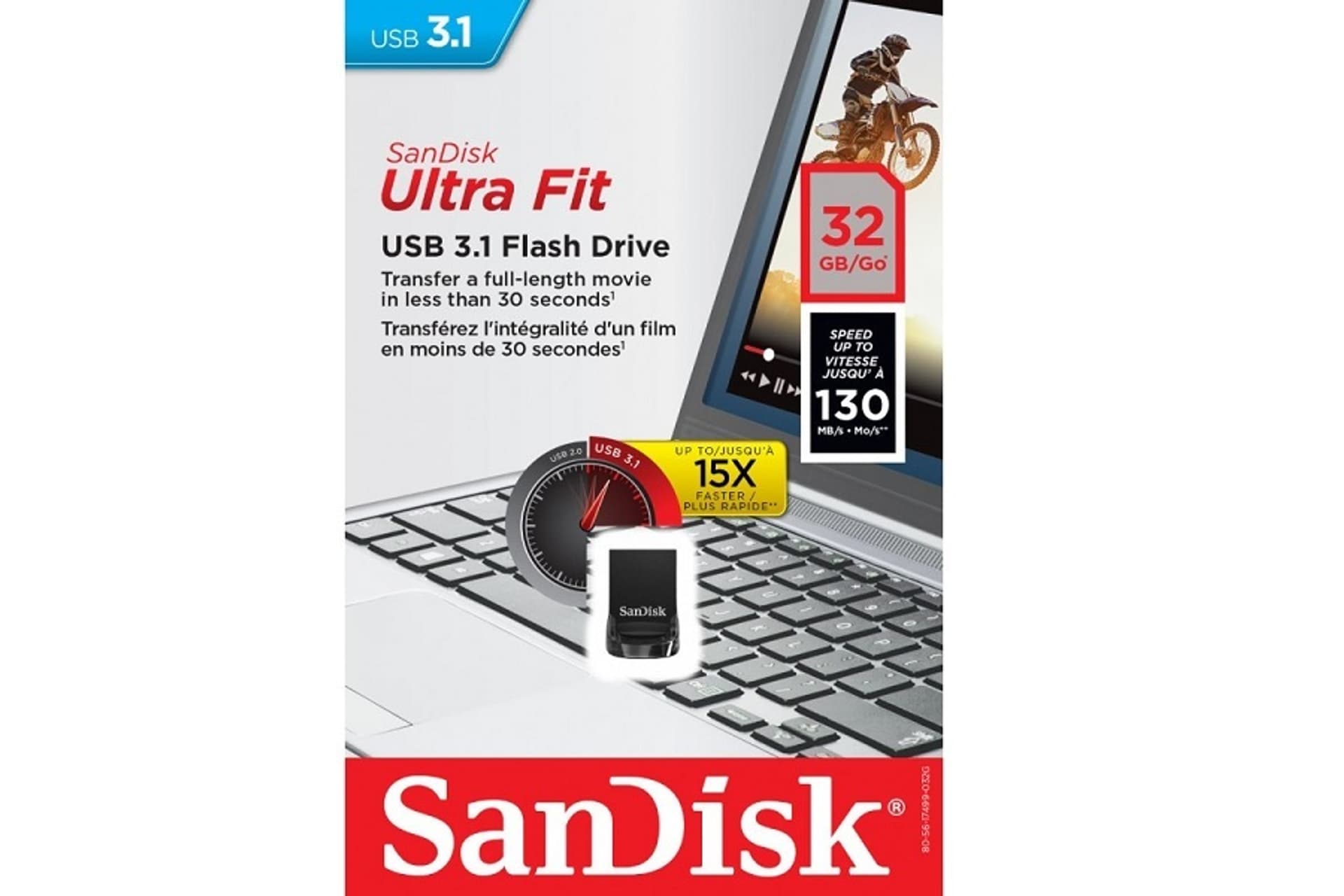 

Pendrive SanDisk Ultra Fit SDCZ430-032G-G46 (32GB; USB 3.1; kolor czarny)