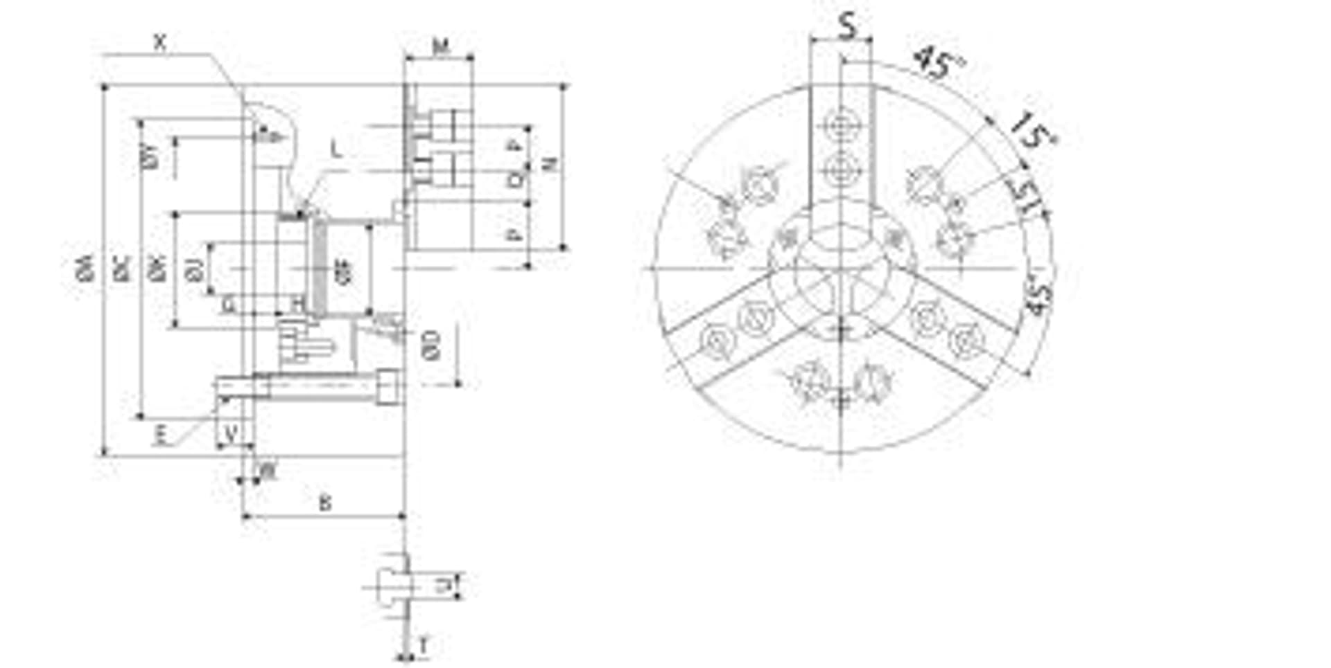 

Uchwyt zaciskowy B205 3B 135mm Kitagawa