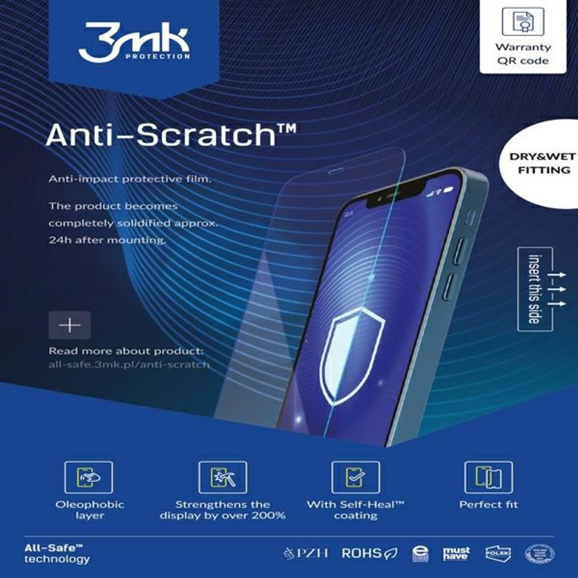 

3MK All-In-One Anti-Scratch Phone suchy/mokry montaż 5 szt.