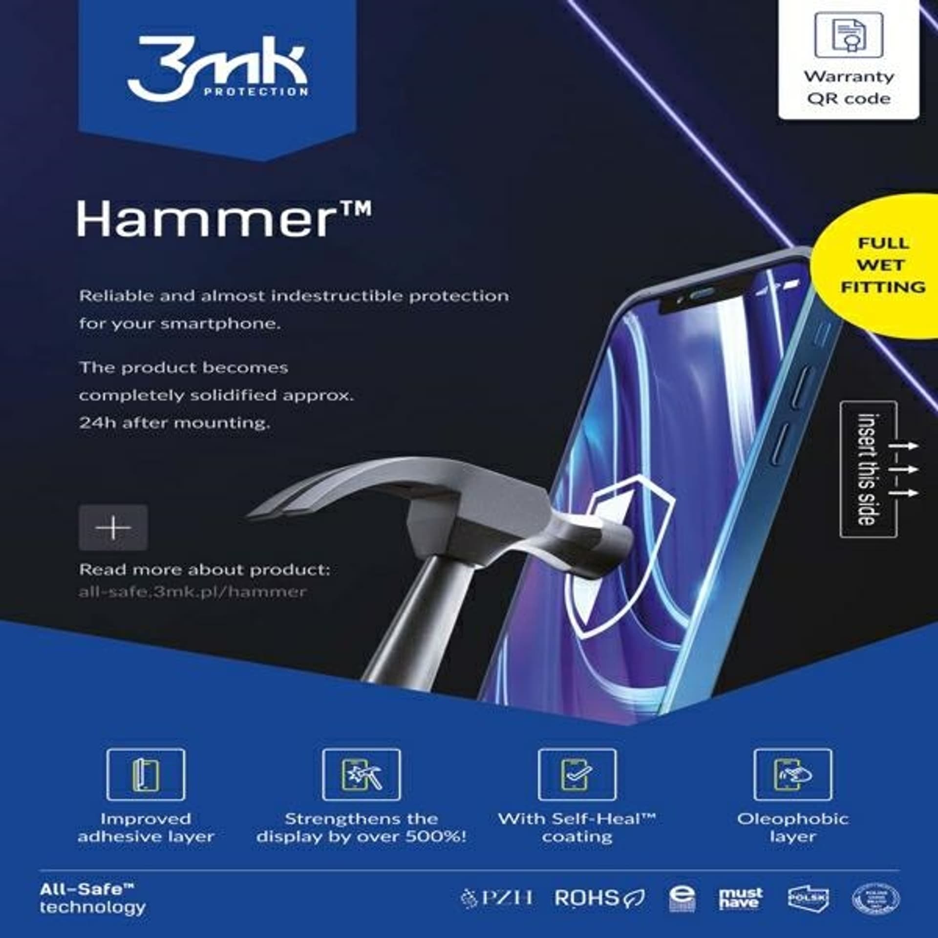 

3MK All-In-One Hammer Phone mokry montaż 5 szt.