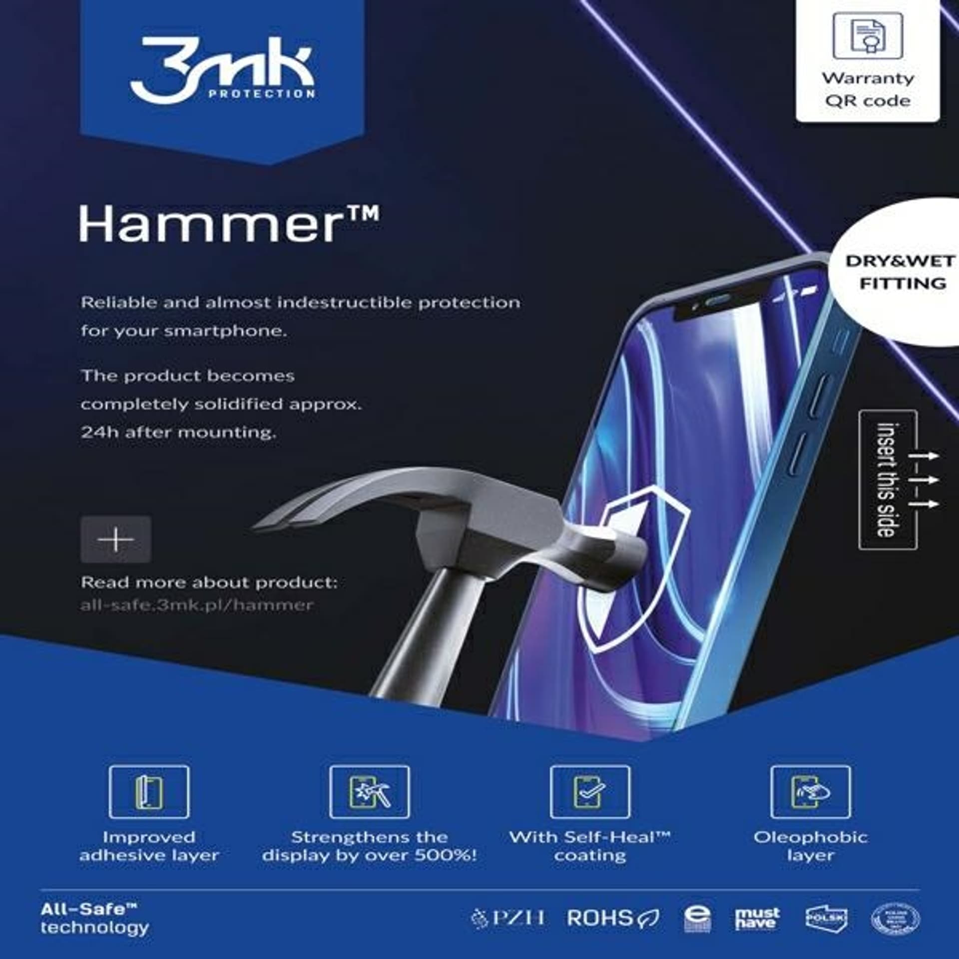 

3MK All-In-One Hammer Phone suchy/mokry montaż 5 szt.