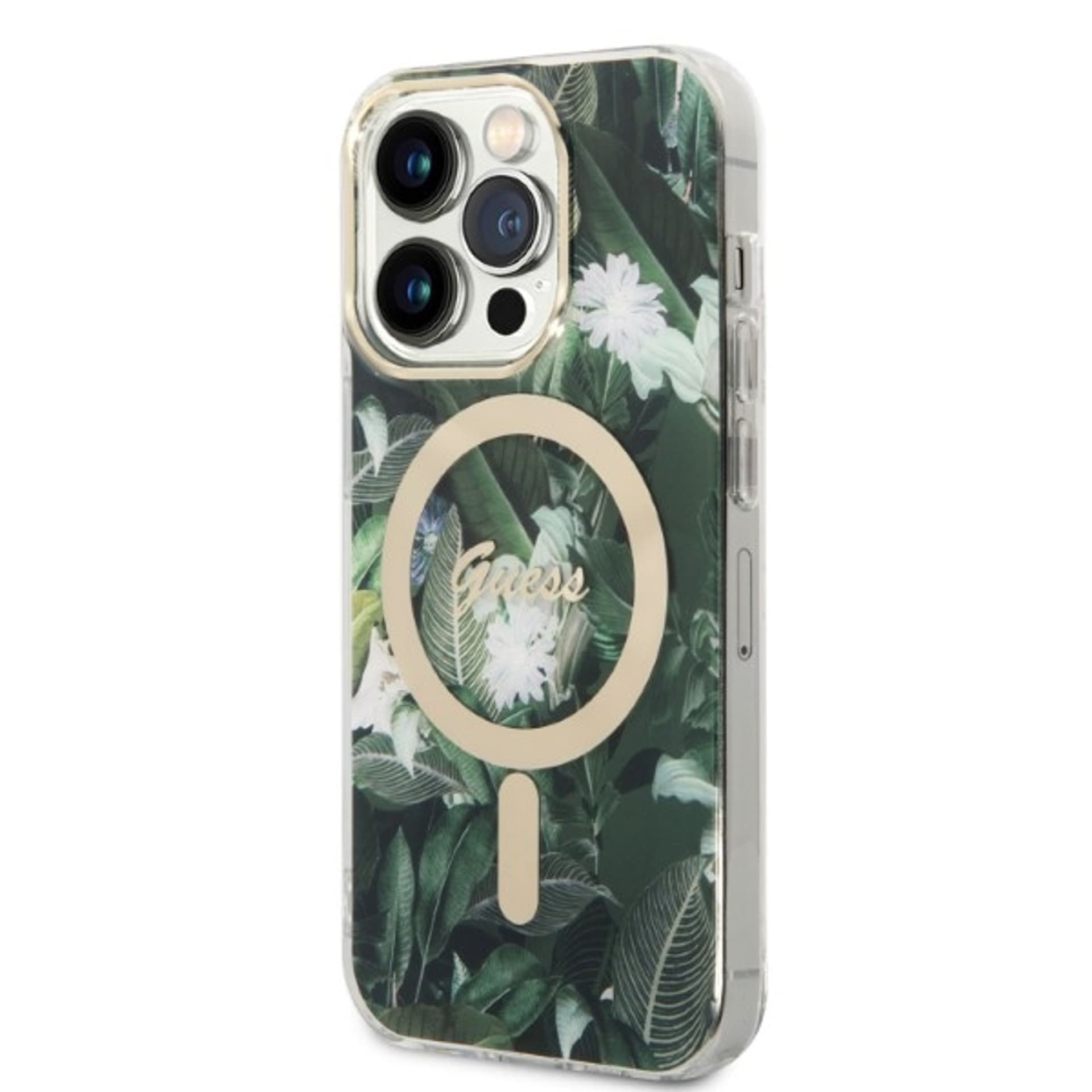 

Zestaw Guess GUBPP14XHJEACSA Case+ Charger iPhone 14 Pro Max 6,7" zielony/green hard case Jungle MagSafe