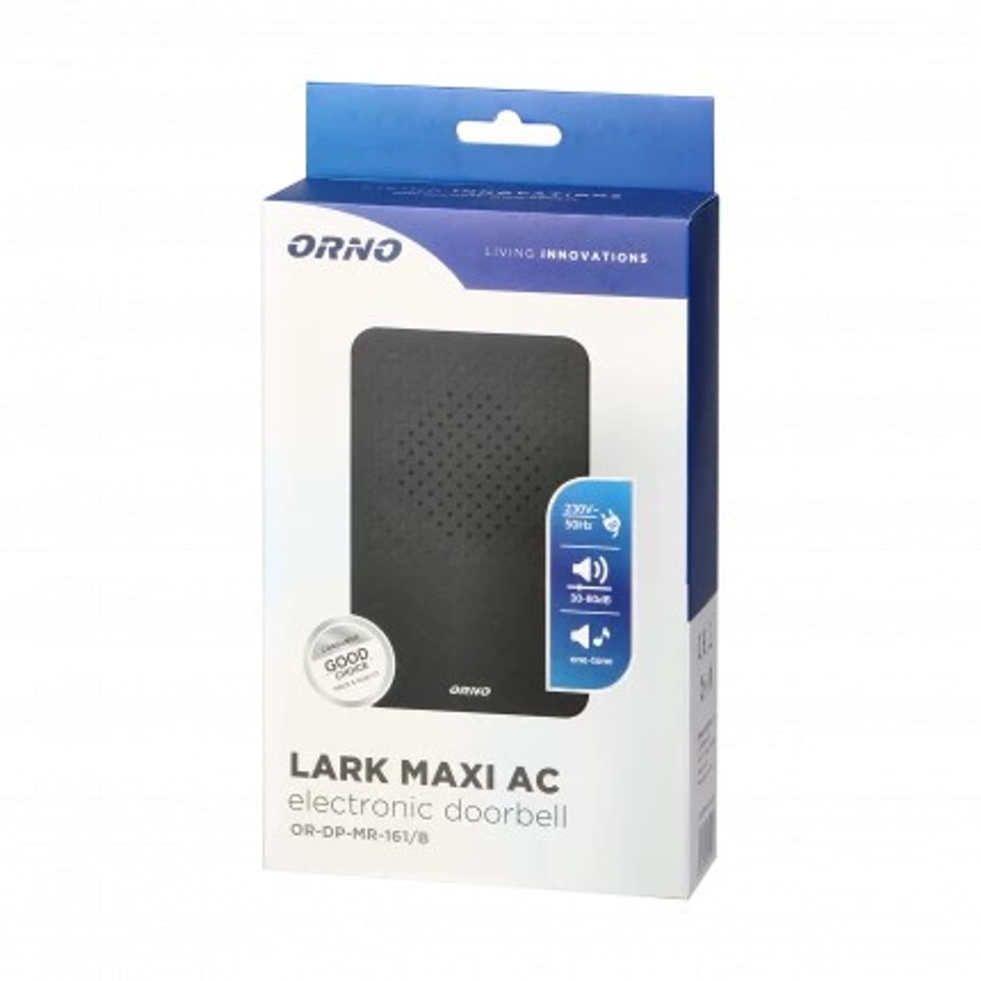 

DZWONEK PRZEWODOWY ELEKTRONICZNY ORNO LARK MAXI AC CZARNY