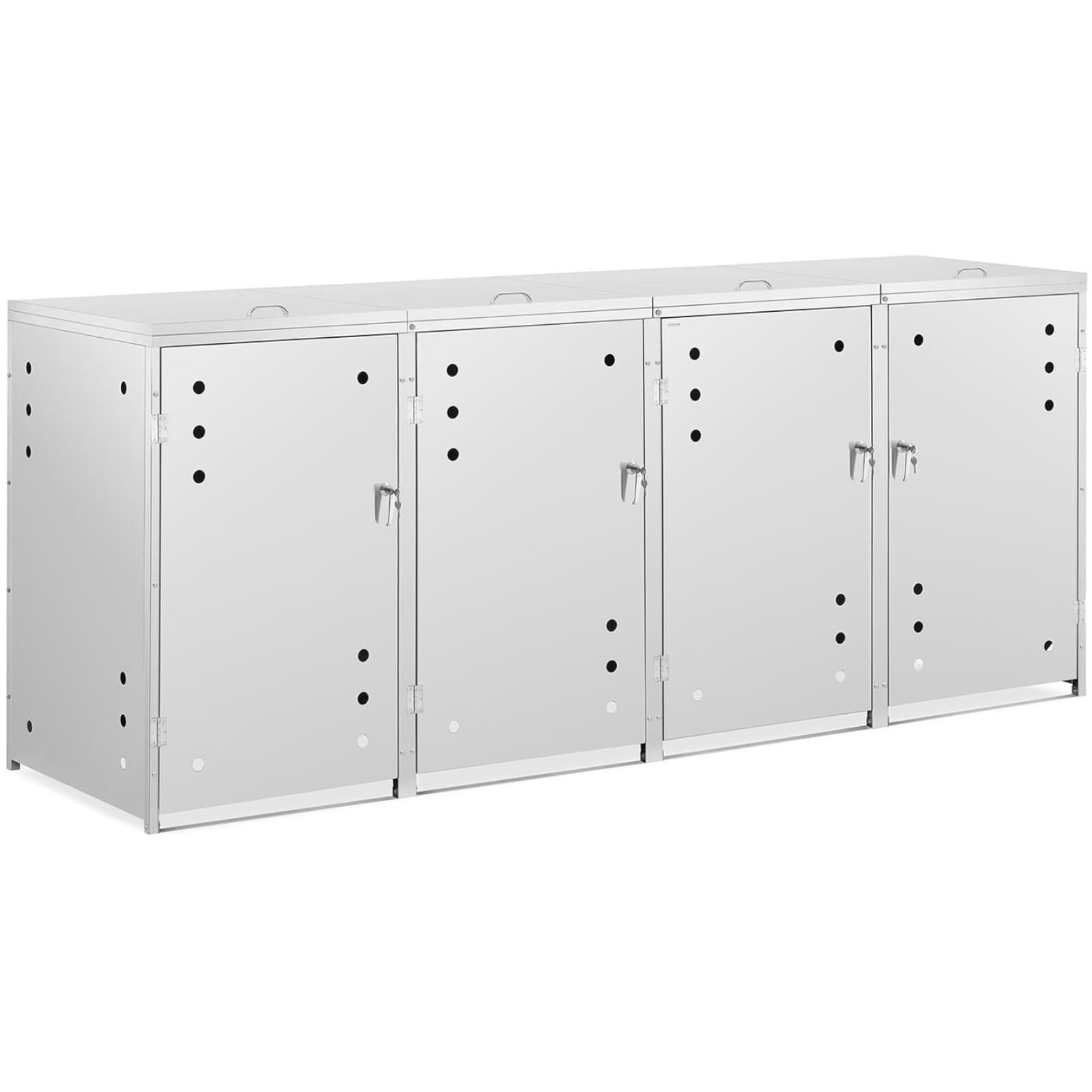 

Osłona obudowa kosza kubła na śmieci poczwórna z okrągłymi otworami STAL 4x 240 l
