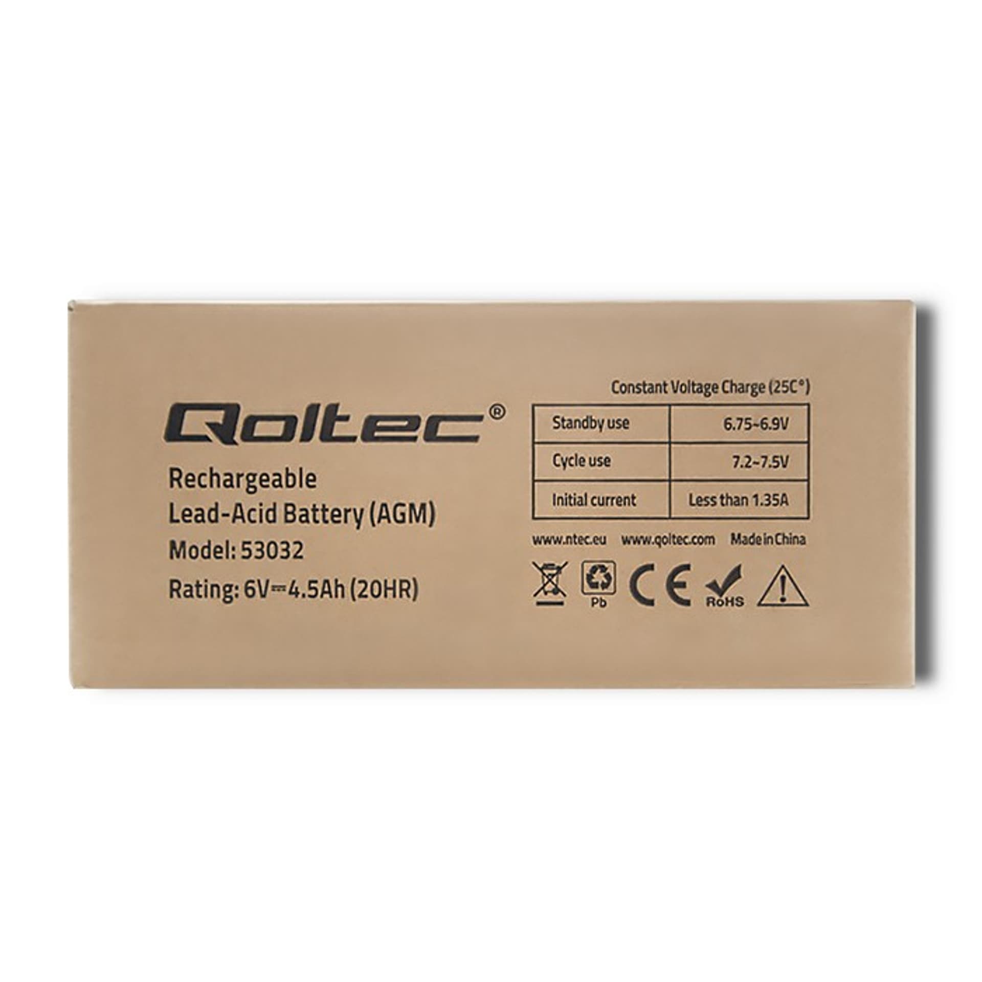 

Qoltec Akumulator AGM | 6V | 4.5Ah | max 67.5A (0NC)
