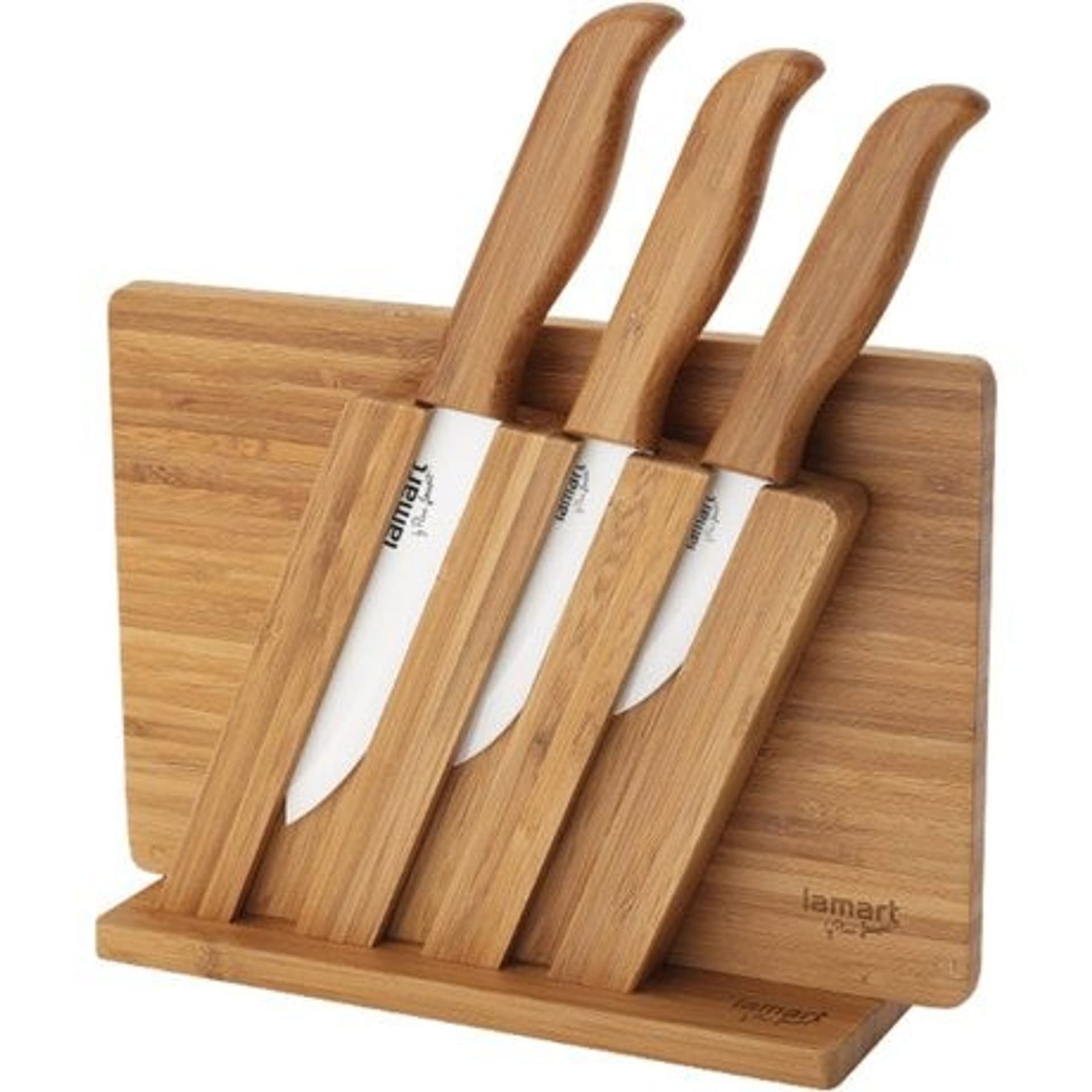 

BAMBOO LT2056 Zestaw noży ceramicznych z deską i podstawką oraz rękojeściami wykonamymi z bambusa