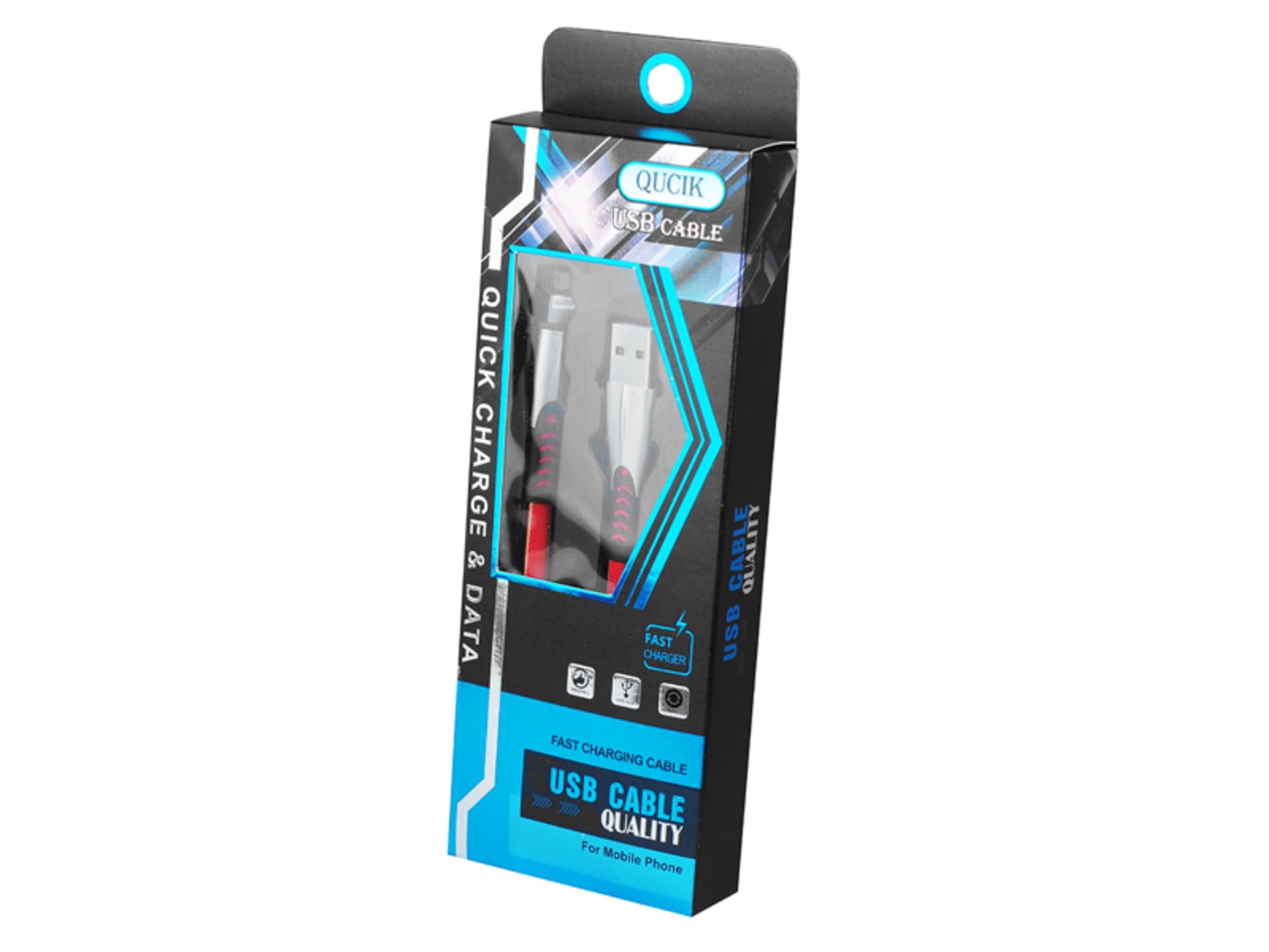 

1 szt. KABEL USB IPHONE 2,4A, CZERWONY, QUICK CHARGER 3.0, 1m, POWERLINE BW02.