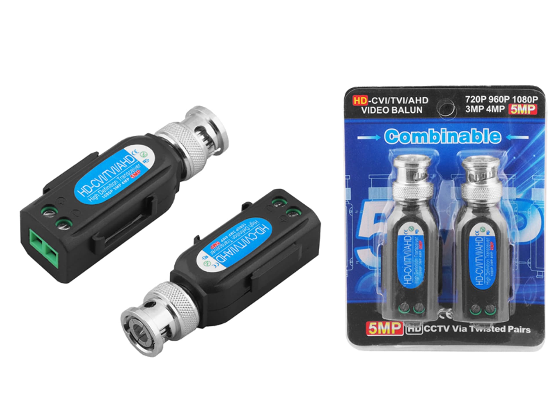 

Symetryzator pasywny 1 kanałowy HD/CVI/HD-TVI/AHD 5MP/8MP, prosty, kpl.2szt. (1LM)