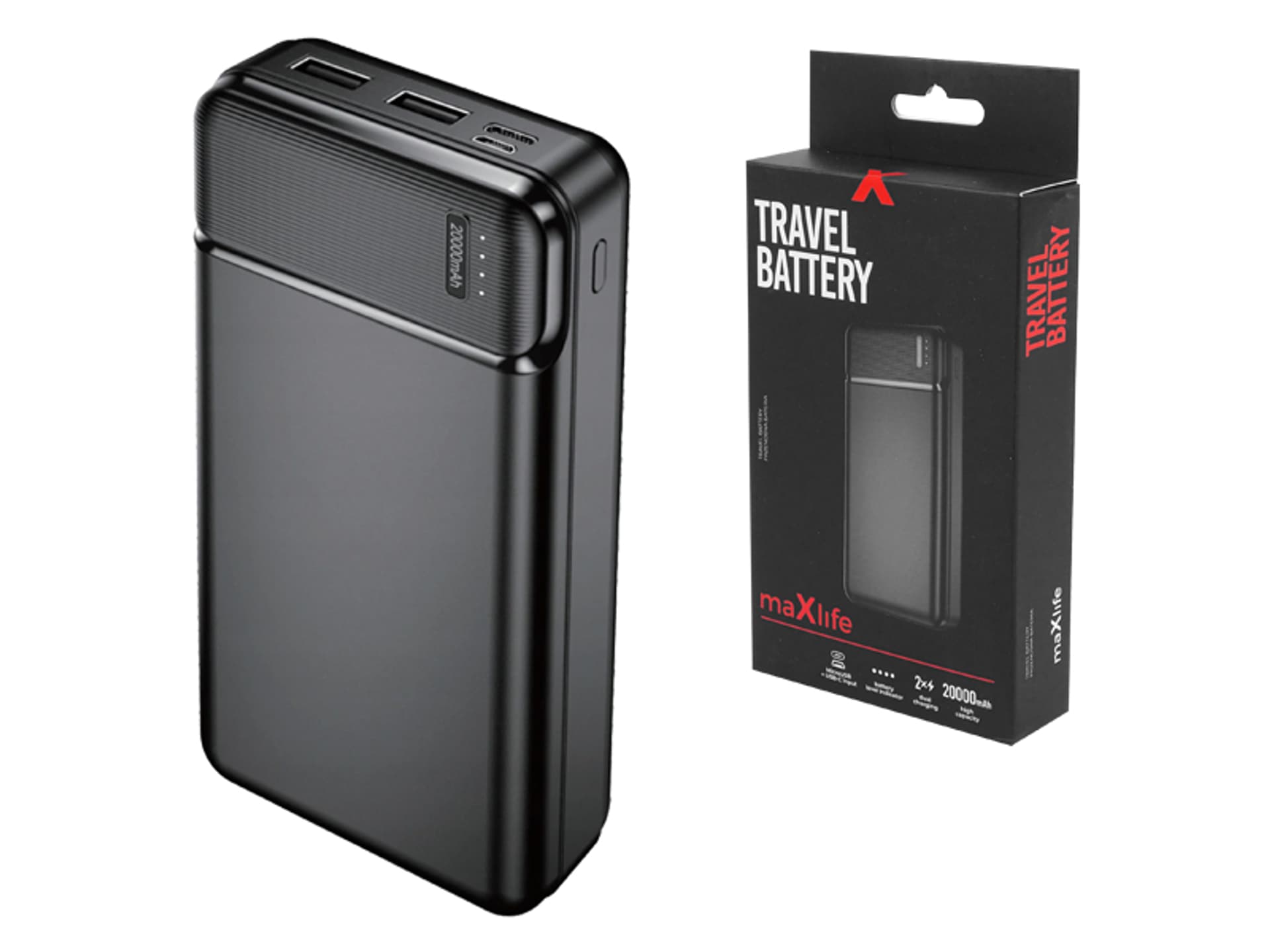 

1 szt. Power bank Maxlife MXPB-01, 20000 mAh.