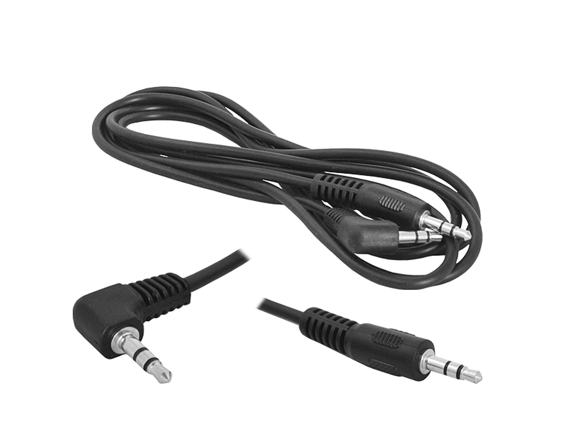 

Kabel Jack 3,5mm-Jack 3,5mm, 0,8m, wtyk kątowy. (1LM)