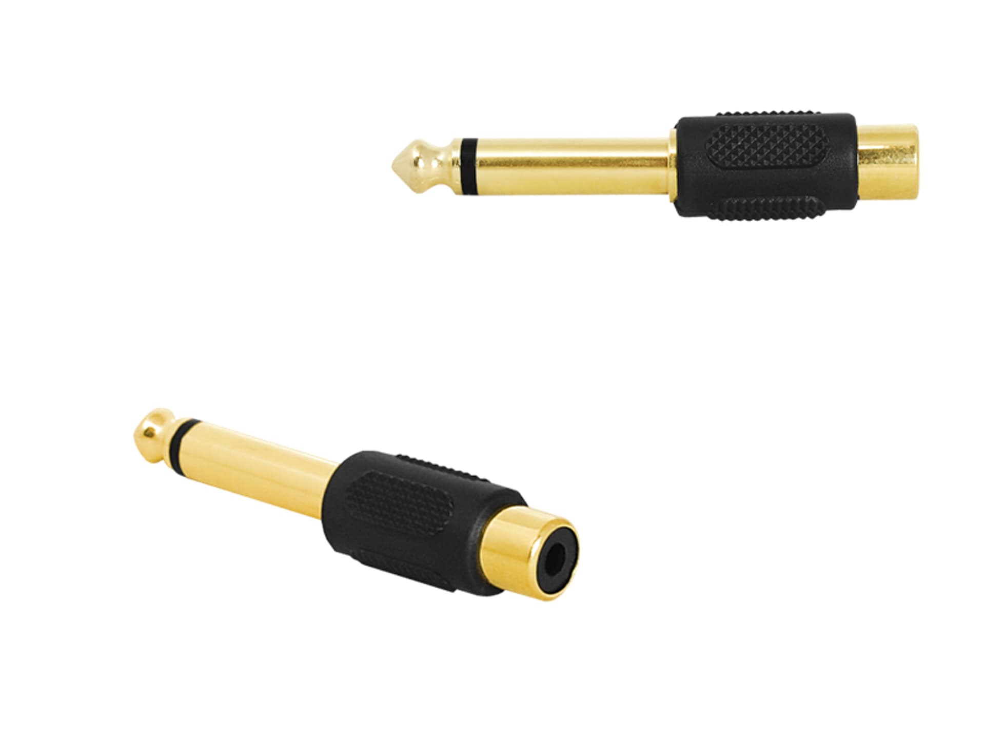 

20 szt. Przejście Jack: wtyk 6.3 mono - gniazdo RCA złote