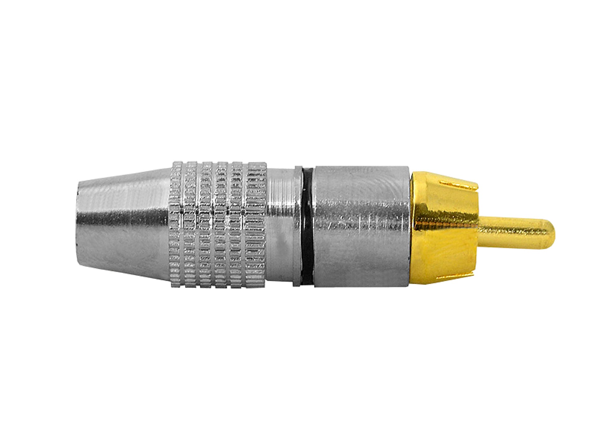 

20 szt. Wtyk RCA złoty/metal czarny QK 0015G.