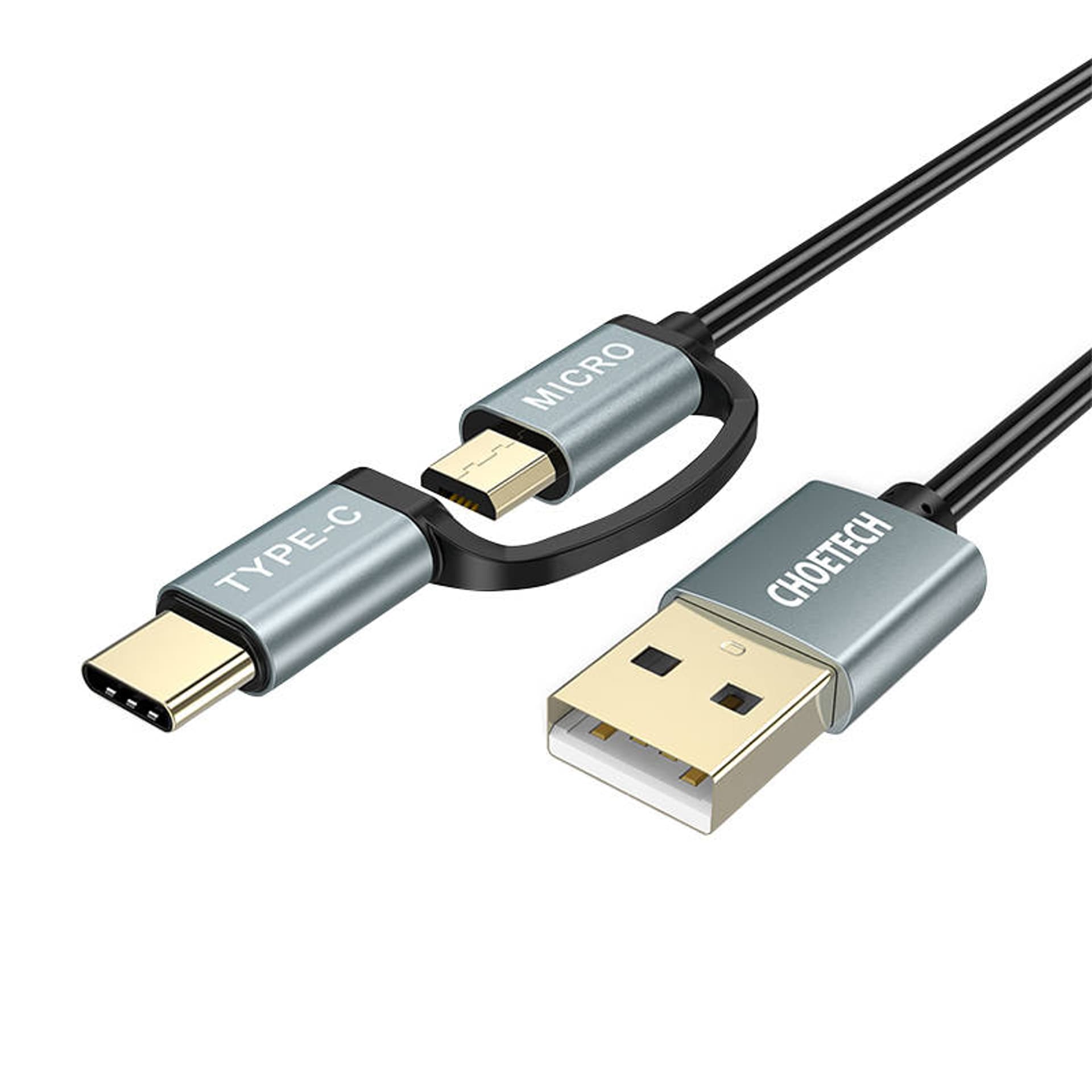

Kabel USB 2w1 Choetech XAC-0012-102BK USB-C / Micro USB, (czarny)