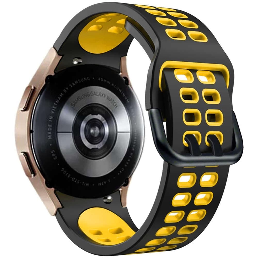 

Pasek sportowy Alogy Soft Band Guma do smartwatcha do Samsung Galaxy Watch 4/5 40/42/44/45mm Czarno-żółty