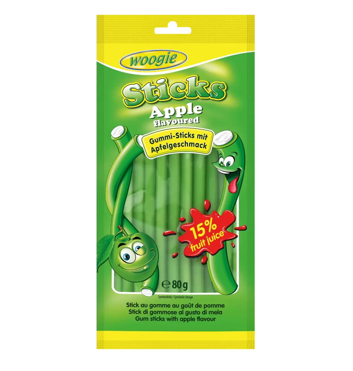 

Woogie Apple Sticks Żelki Jabłkowe Nadziewane 80 g