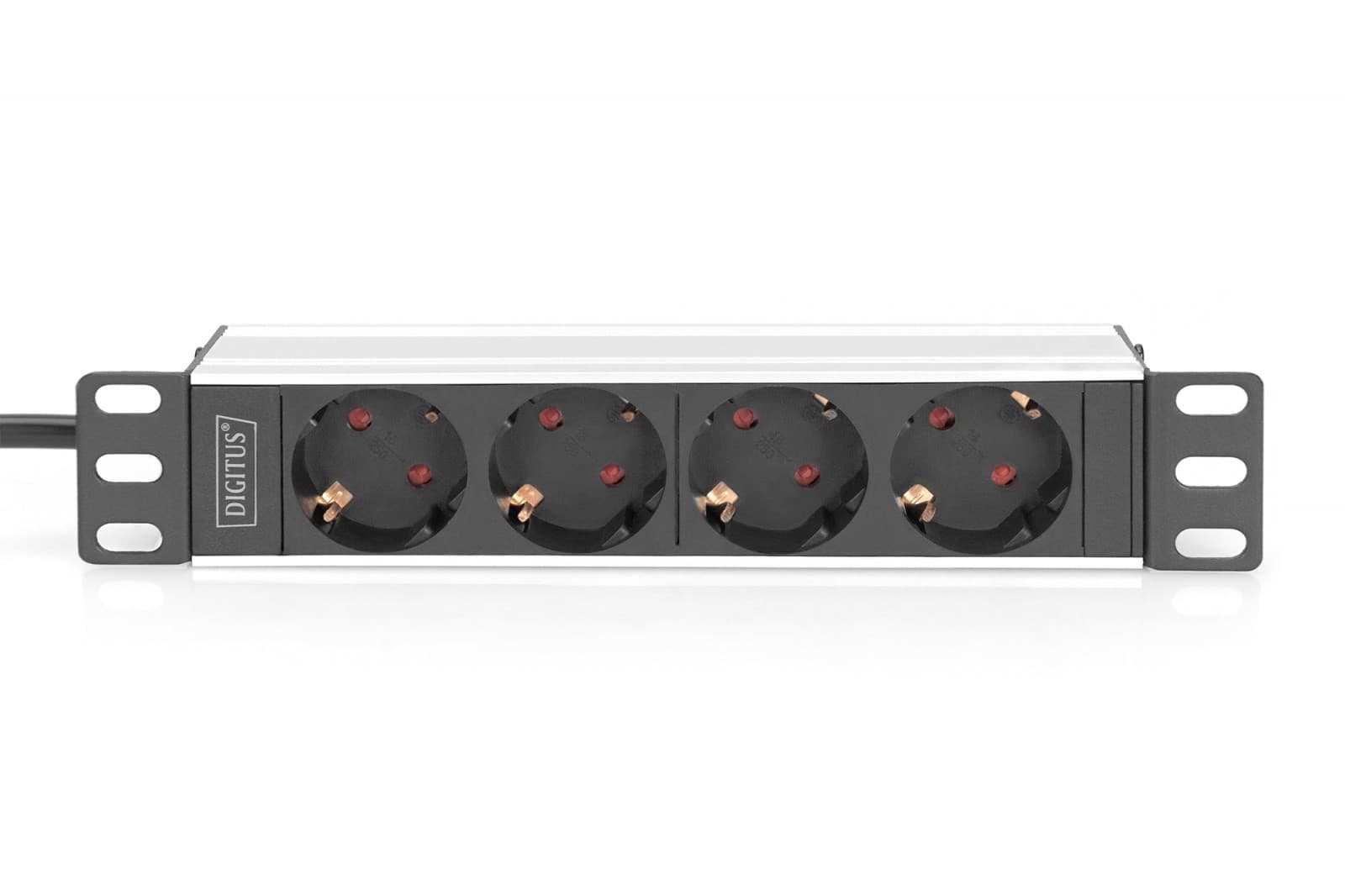 

Listwa zasilająca do szaf 10" RACK 4xSchuko, 2m 1xUnischuko, 16A, aluminiowa