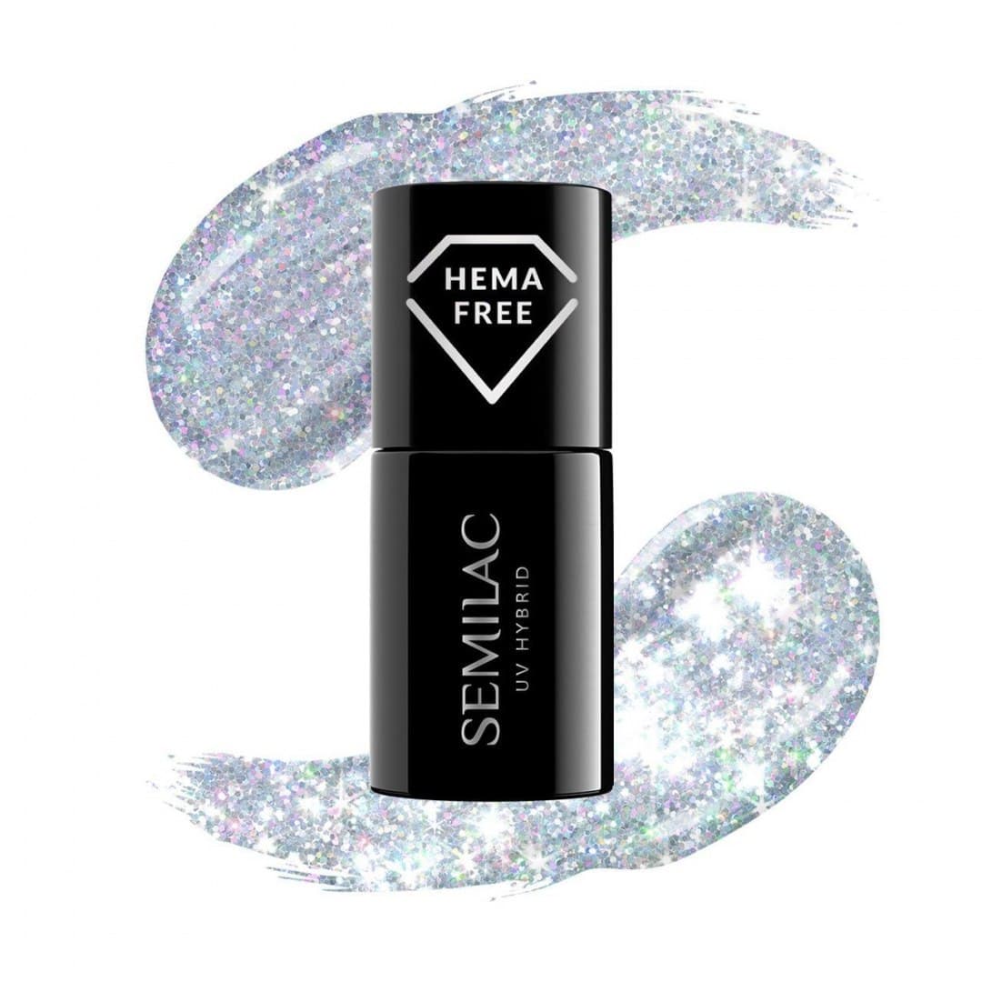 

SEMILAC Lakier hybrydowy Flash 460 Silver Fireworks (HEMA free) 7ml