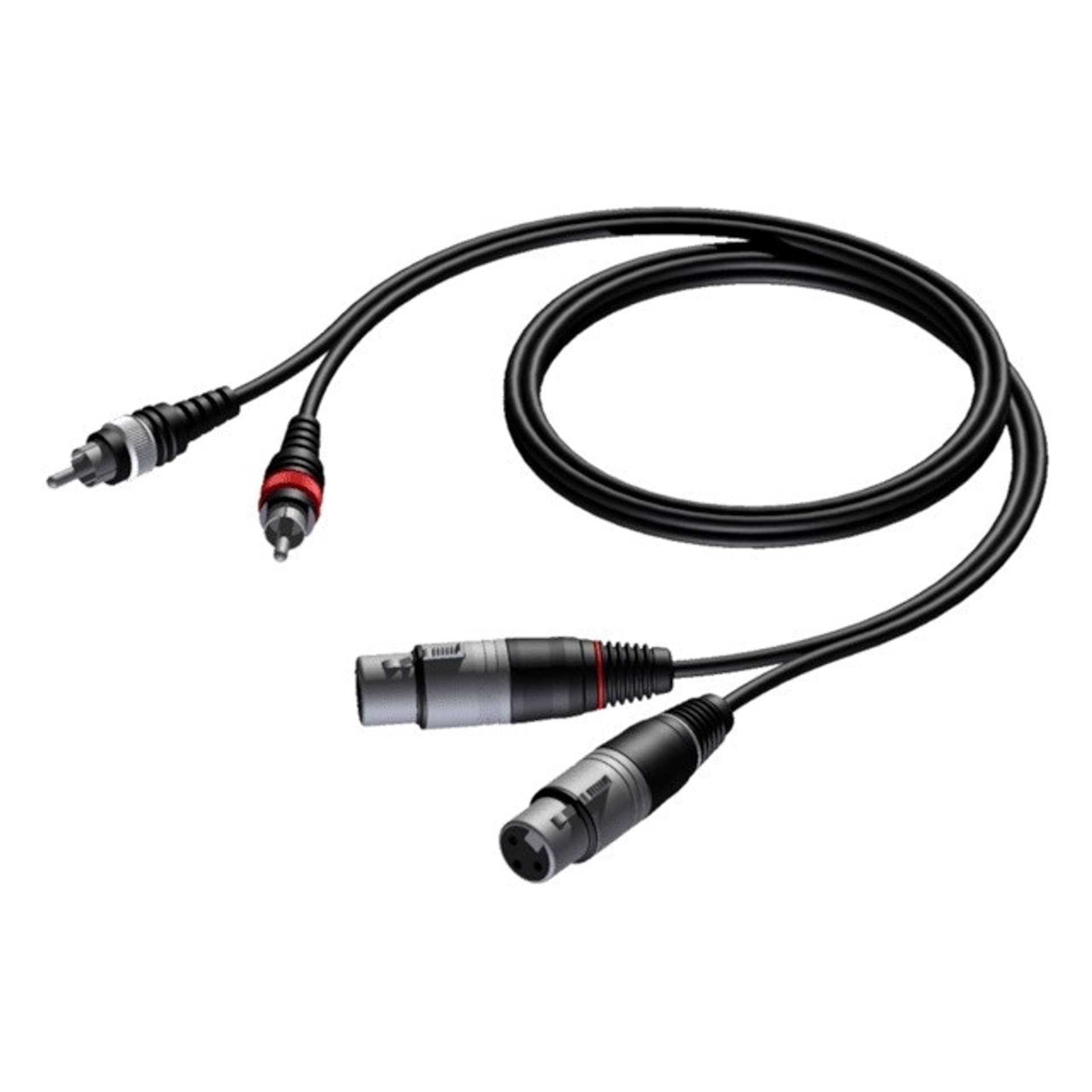 

Kabel audio 2x XLR żeński - 2x RCA/CINCH męski 1.5m