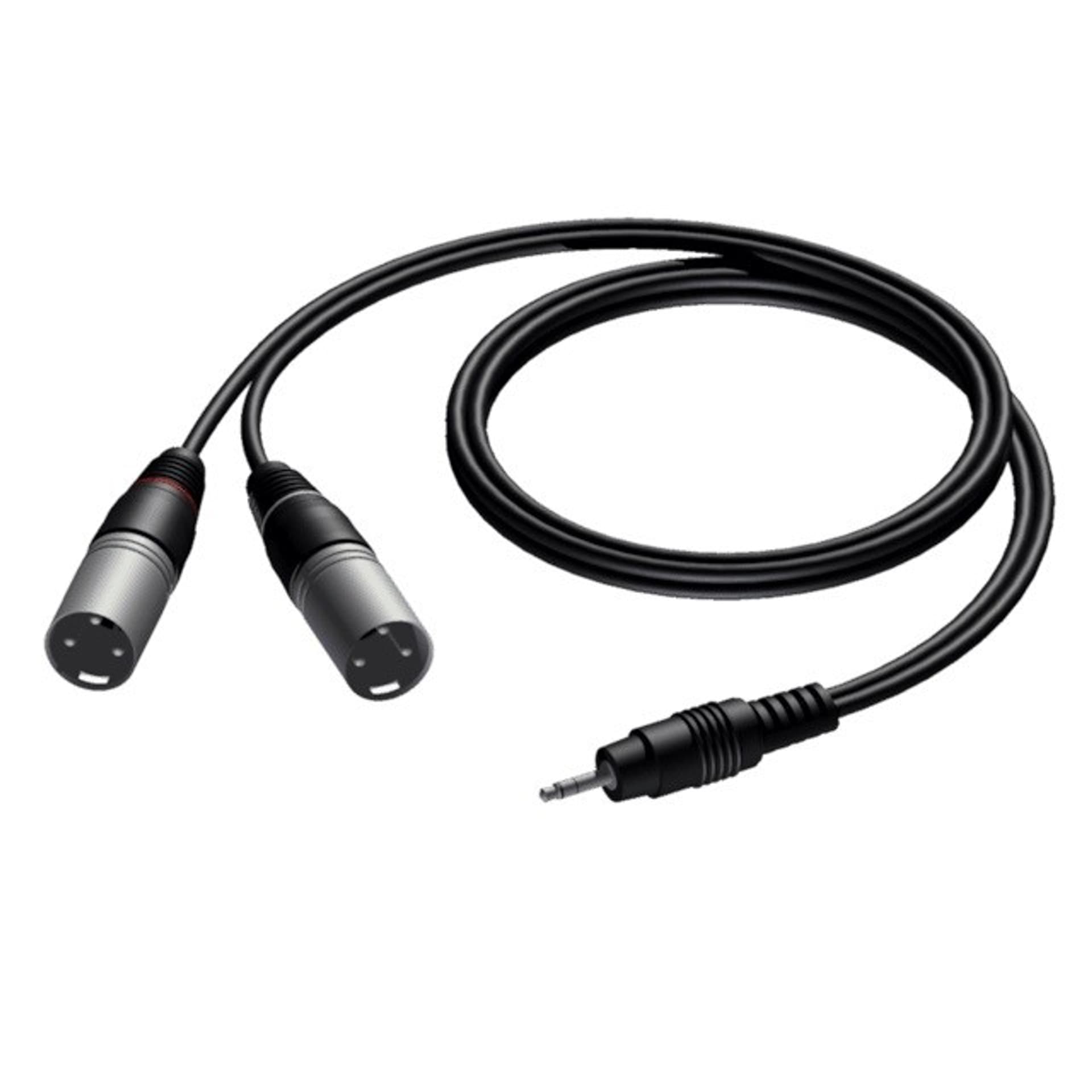 

Kabel minijack męski stereo 3,5 mm - 2 x XLR męski, 3 m