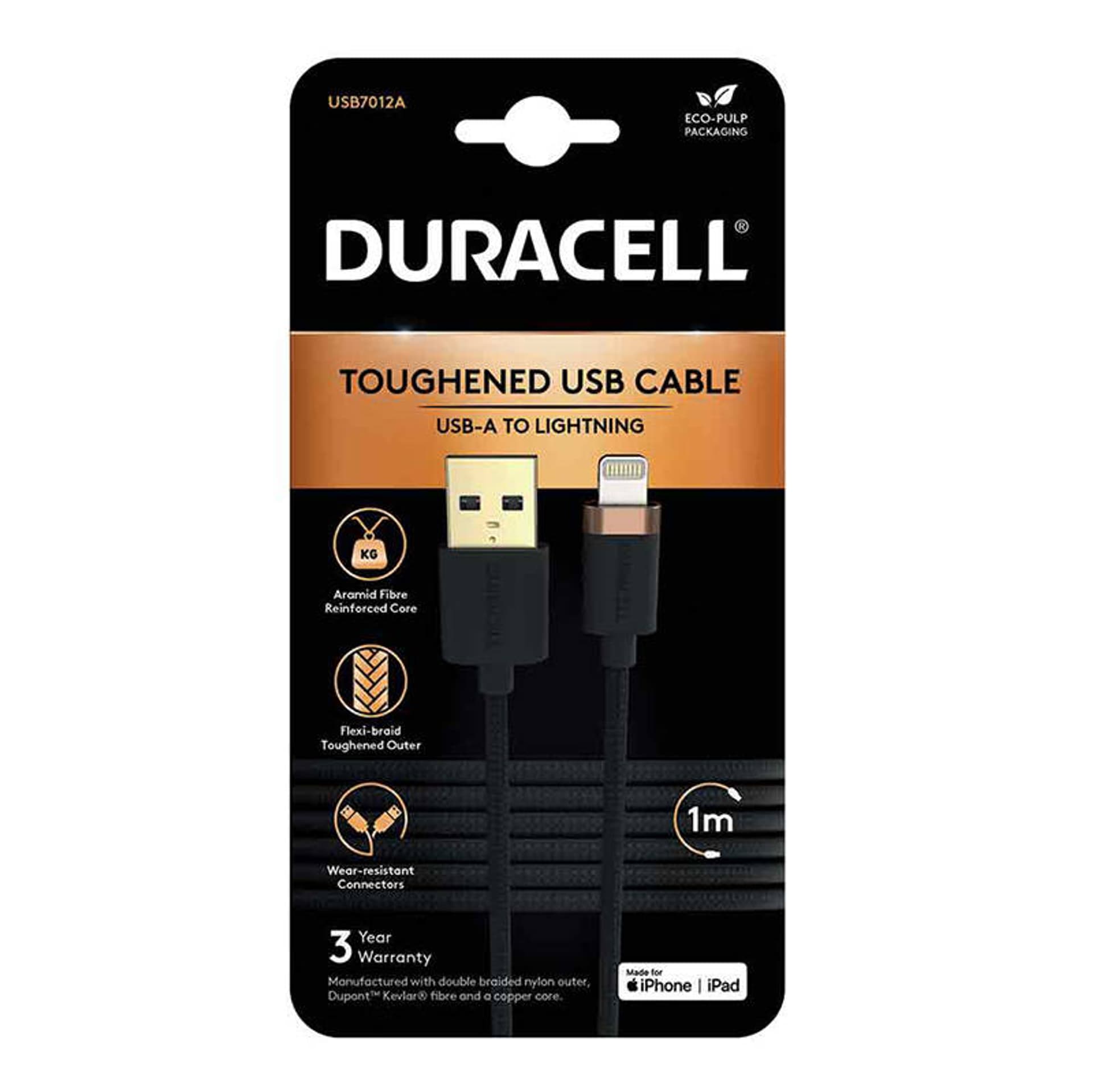 

Kabel USB do Lightning Duracell 1m (czarny)