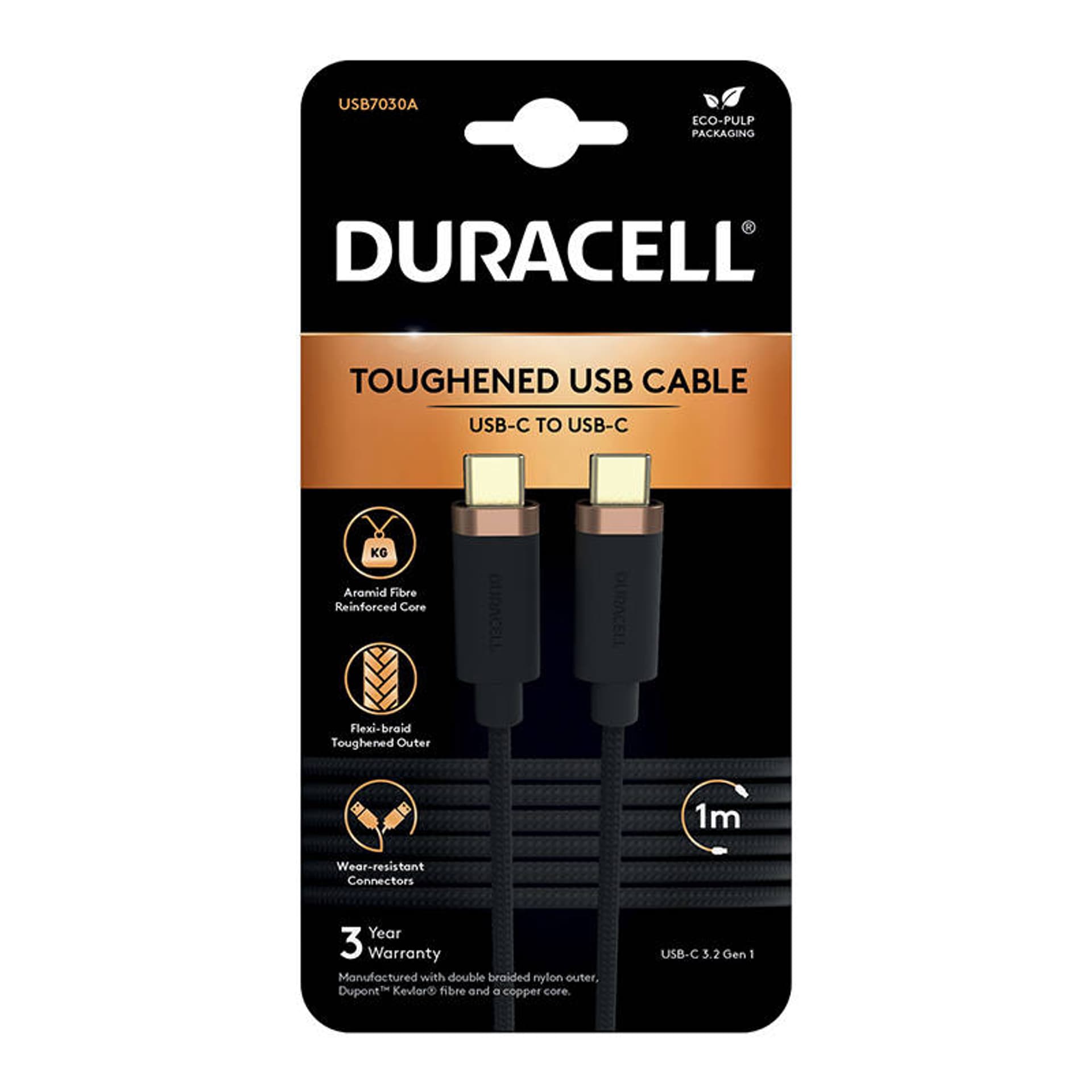 

Kabel USB-C do USB-C 3.2 Duracell 1m (czarny)