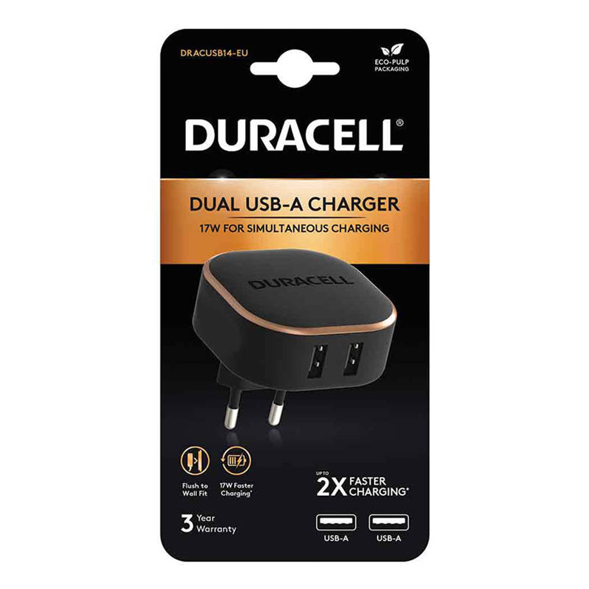 

Ładowarka sieciowa Duracell USB 3.4A 17W (czarna)