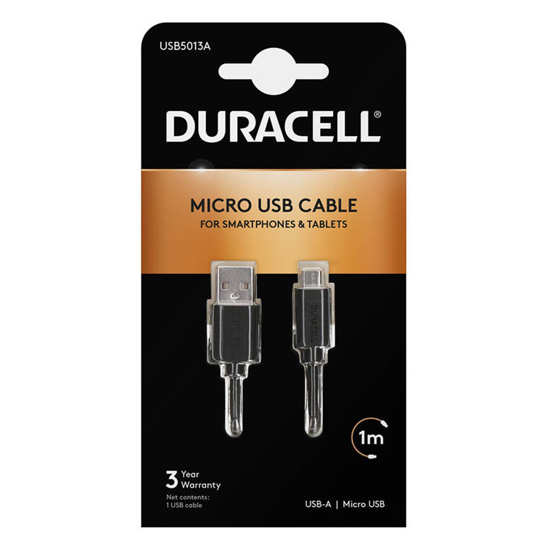 

Kabel USB do Micro USB Duracell 1m (czarny)