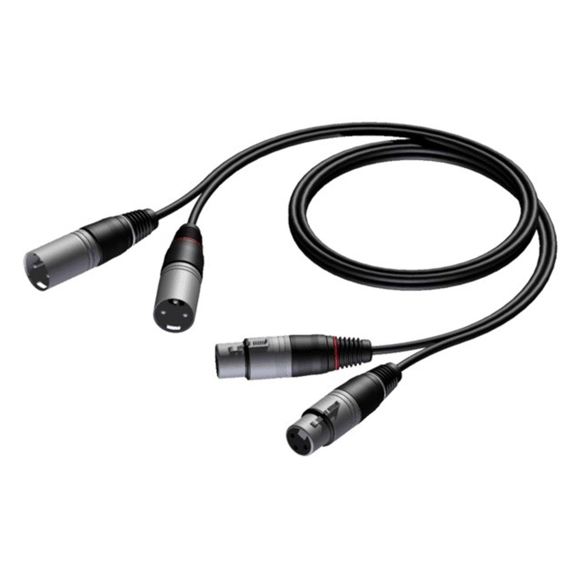 

Kabel 2x XLR Męski - 2x XLR Żeński 1,5 m