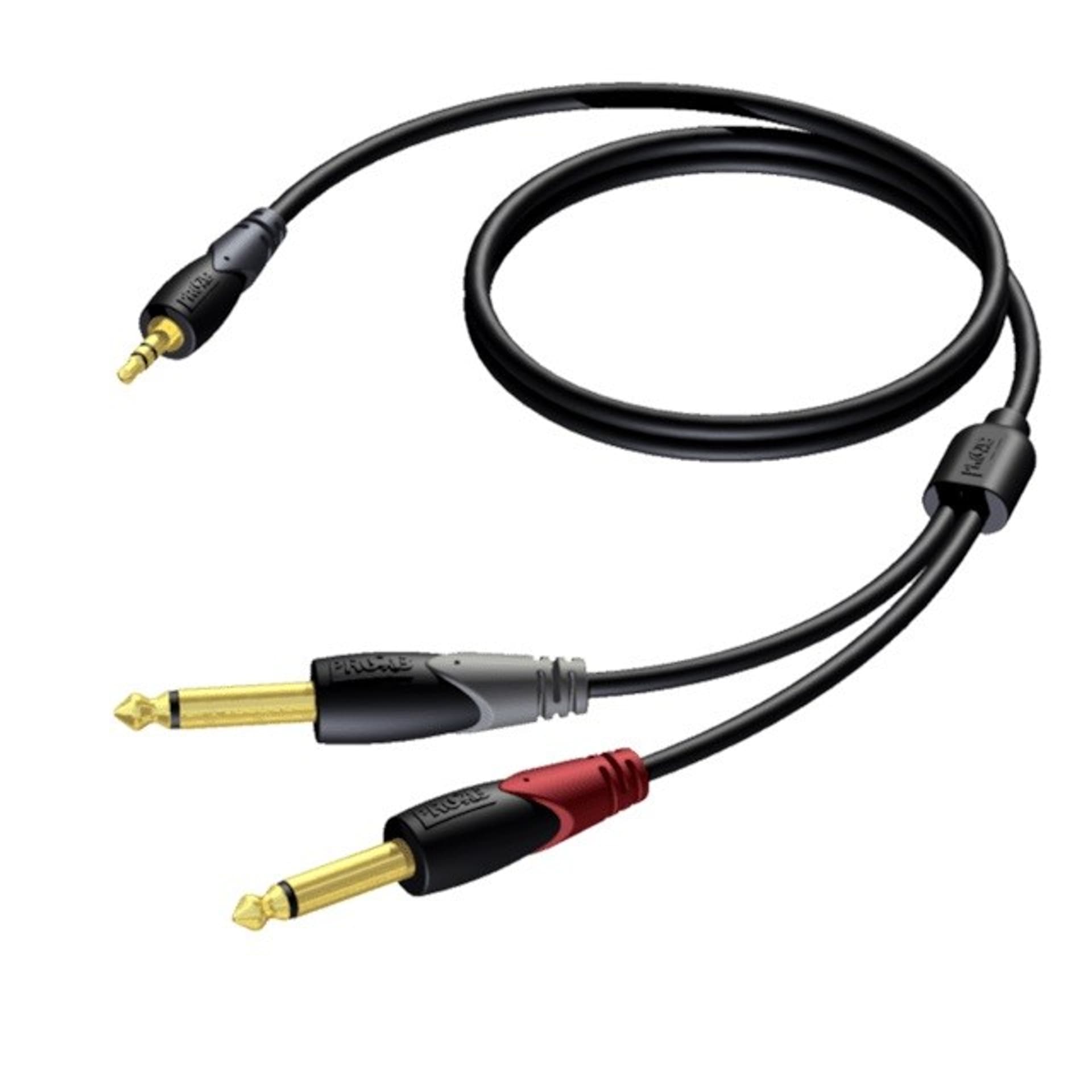 

Kabel 3,5 mm Jack Męska Stereo - 2x 6,3 mm Jack Męska Mono 1,5 m
