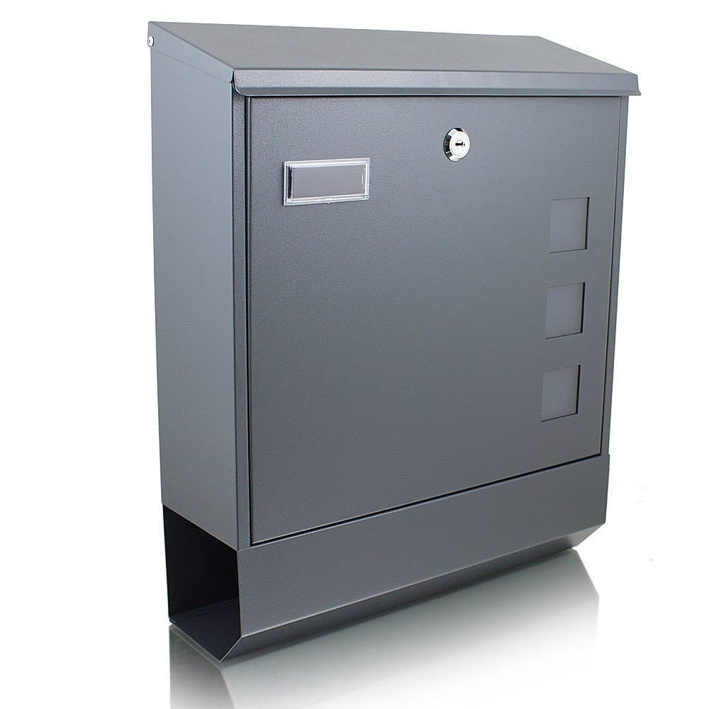 

Skrzynka pocztowa na listy A4 Grafitowa duża z gazetnikiem wrzutnia