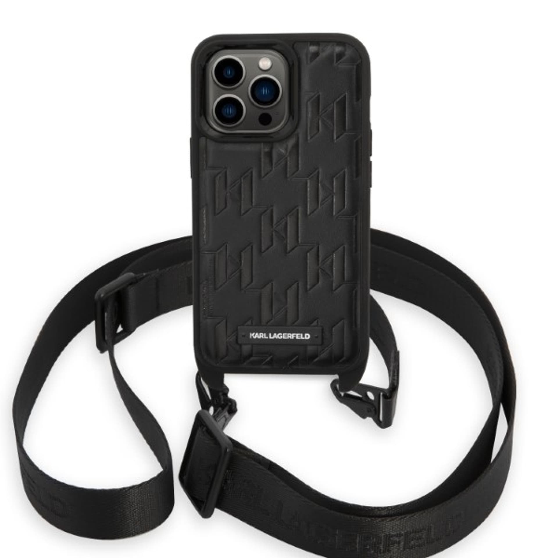 

Karl Lagerfeld KLHCP14XSTMMK iPhone 14 Pro Max 6,7" hardcase czarny/black Monogram Plaque Logo Strap