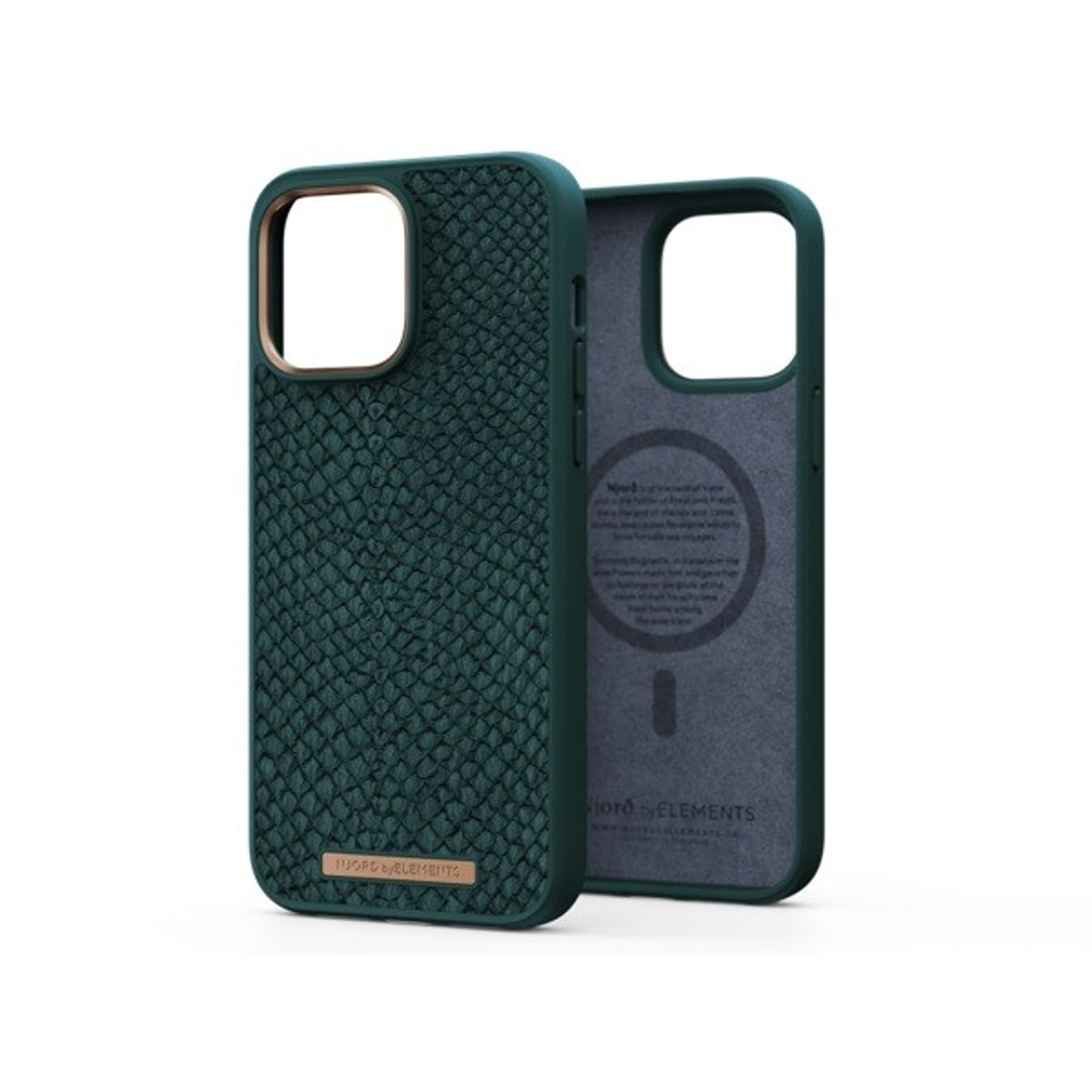 

Etui ze skóry łososia do iPhone 14 Pro Max zielony