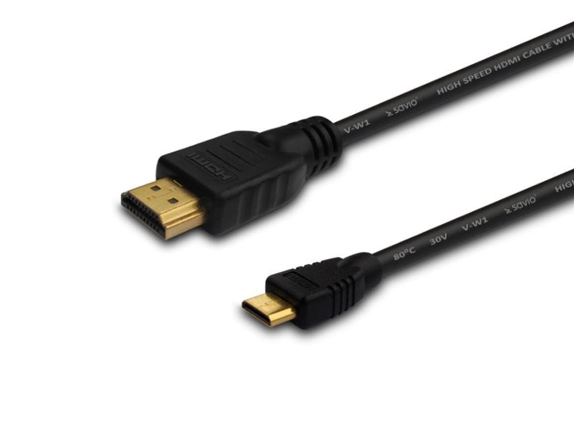 

KABEL mini HDMI/HDMI 1.5M SAVIO CL-09 golden plug