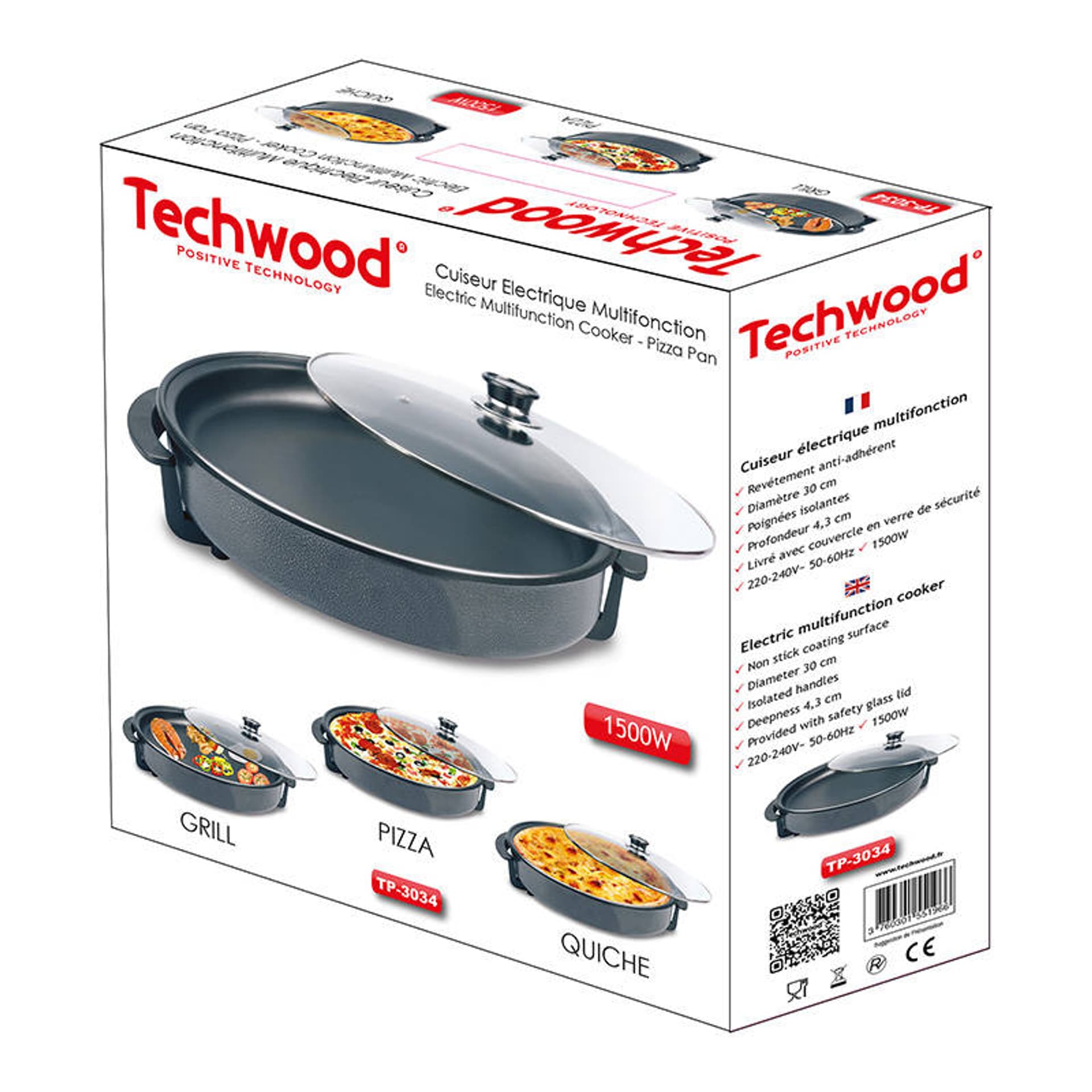 

Elektryczna patelnia wielofunkcyjna Techwood TP-3034 (czarna)