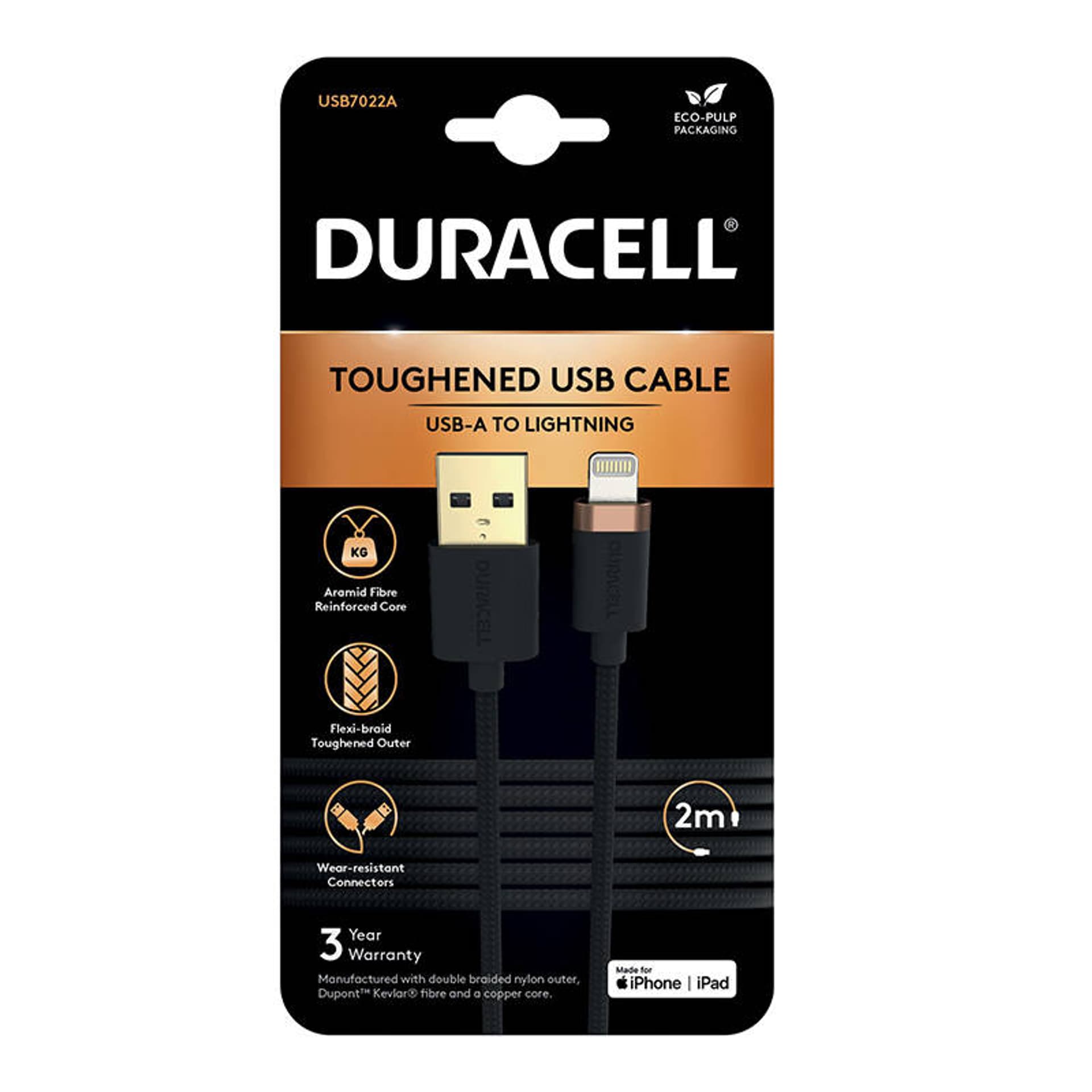 

Kabel USB do Lightning Duracell 2m (czarny)