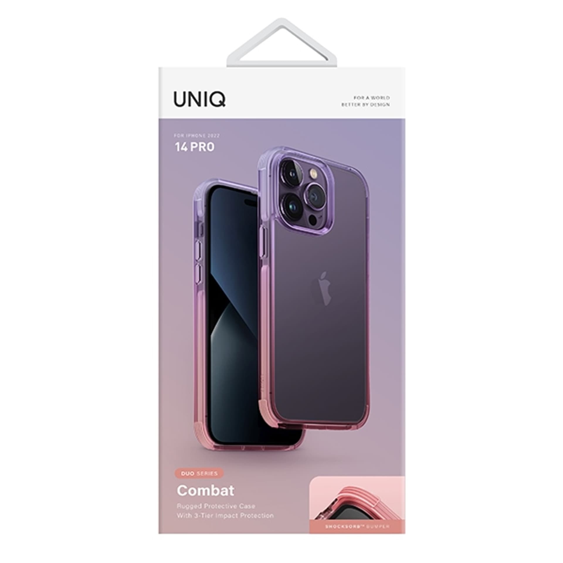 

UNIQ etui Combat Duo iPhone 14 Pro 6,1" liliowo-różowy/lilac lavender-pink