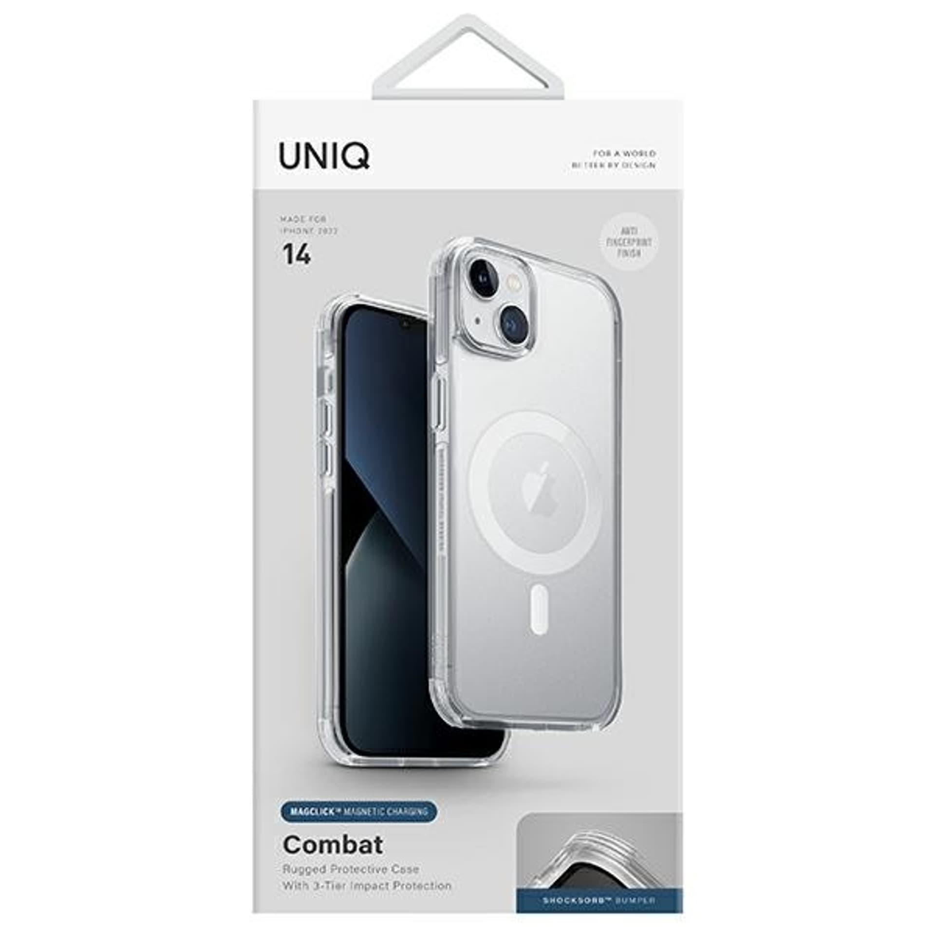 

UNIQ etui Combat iPhone 14 6,1" Magclick Charging przeźroczysty/dove satin clear