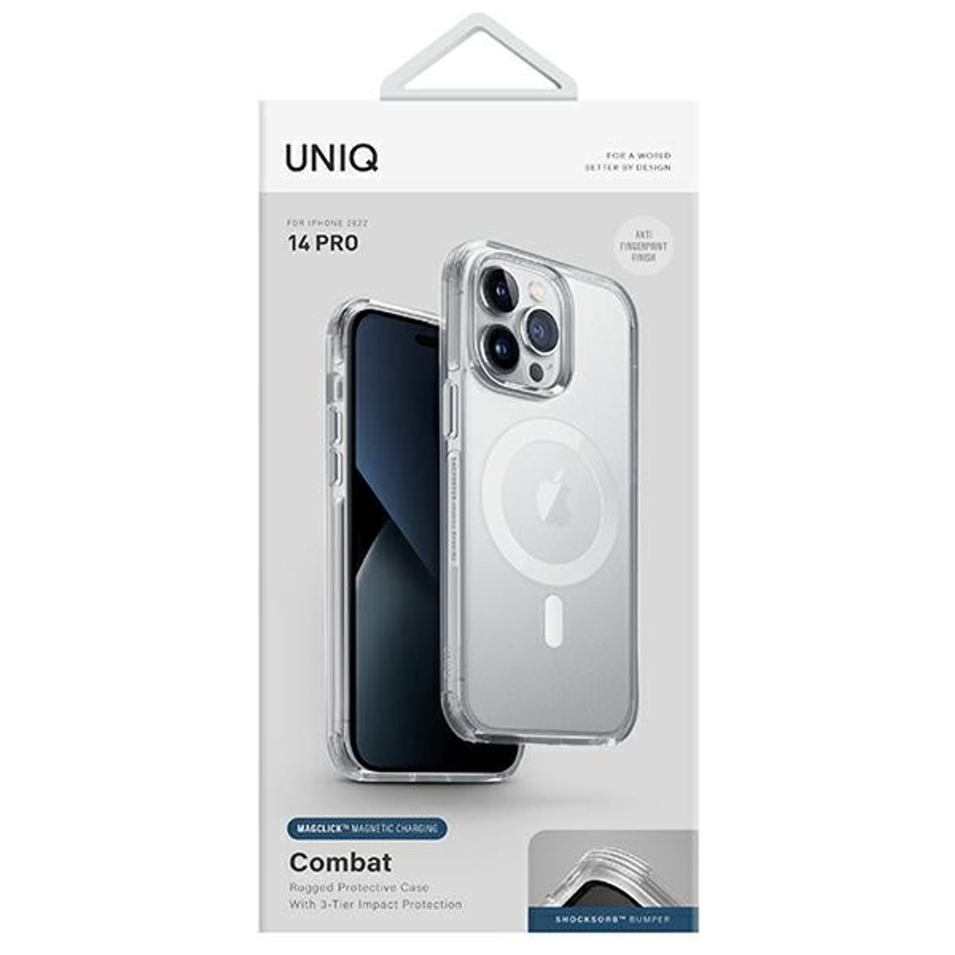 

UNIQ etui Combat iPhone 14 Pro 6,1" Magclick Charging przeźroczysty/dove satin clear