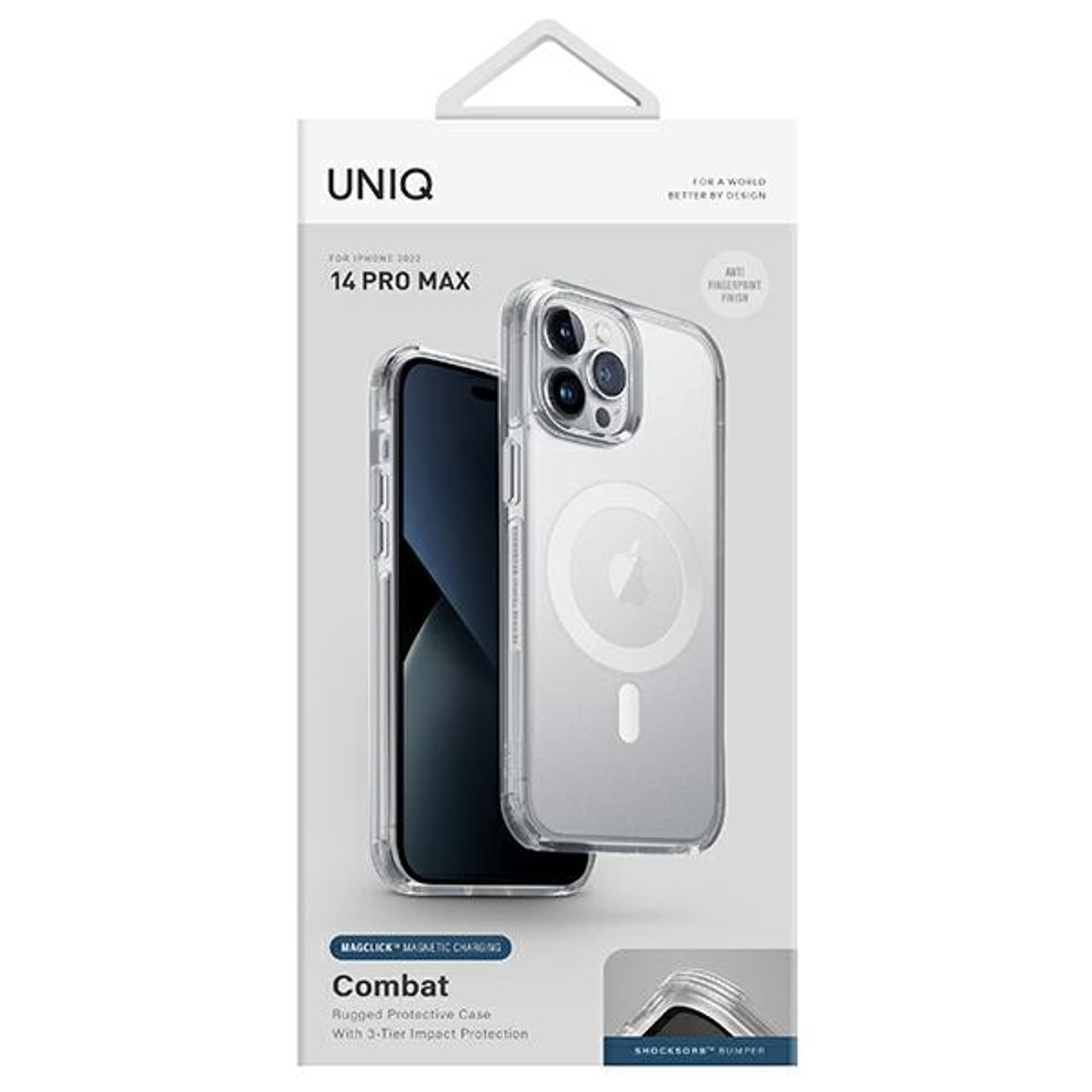 

UNIQ etui Combat iPhone 14 Pro Max 6,7" Magclick Charging przeźroczysty/dove satin clear