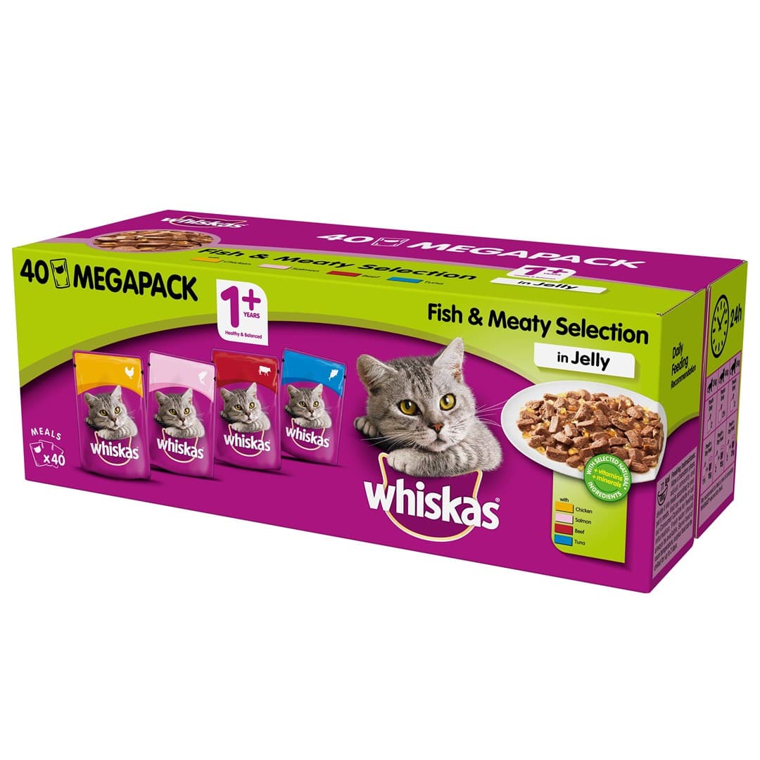 

WHISKAS Smaki rybne i tradycyjne - karma dla kota - 40 x 100g
