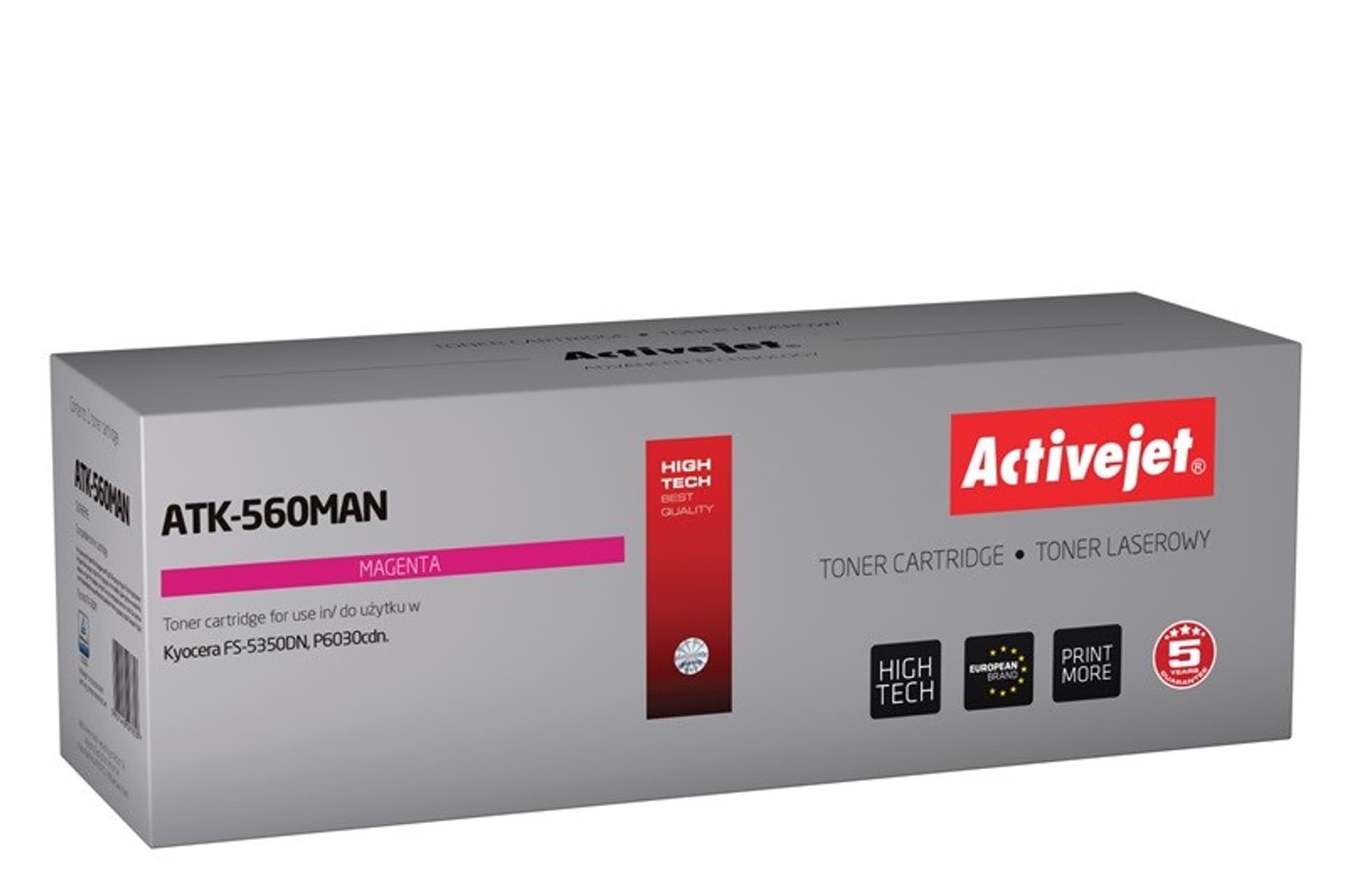 

Activejet Toner ATK-560MAN (zamiennik Kyocera TK-560M; Premium; 10000 stron; purpurowy)